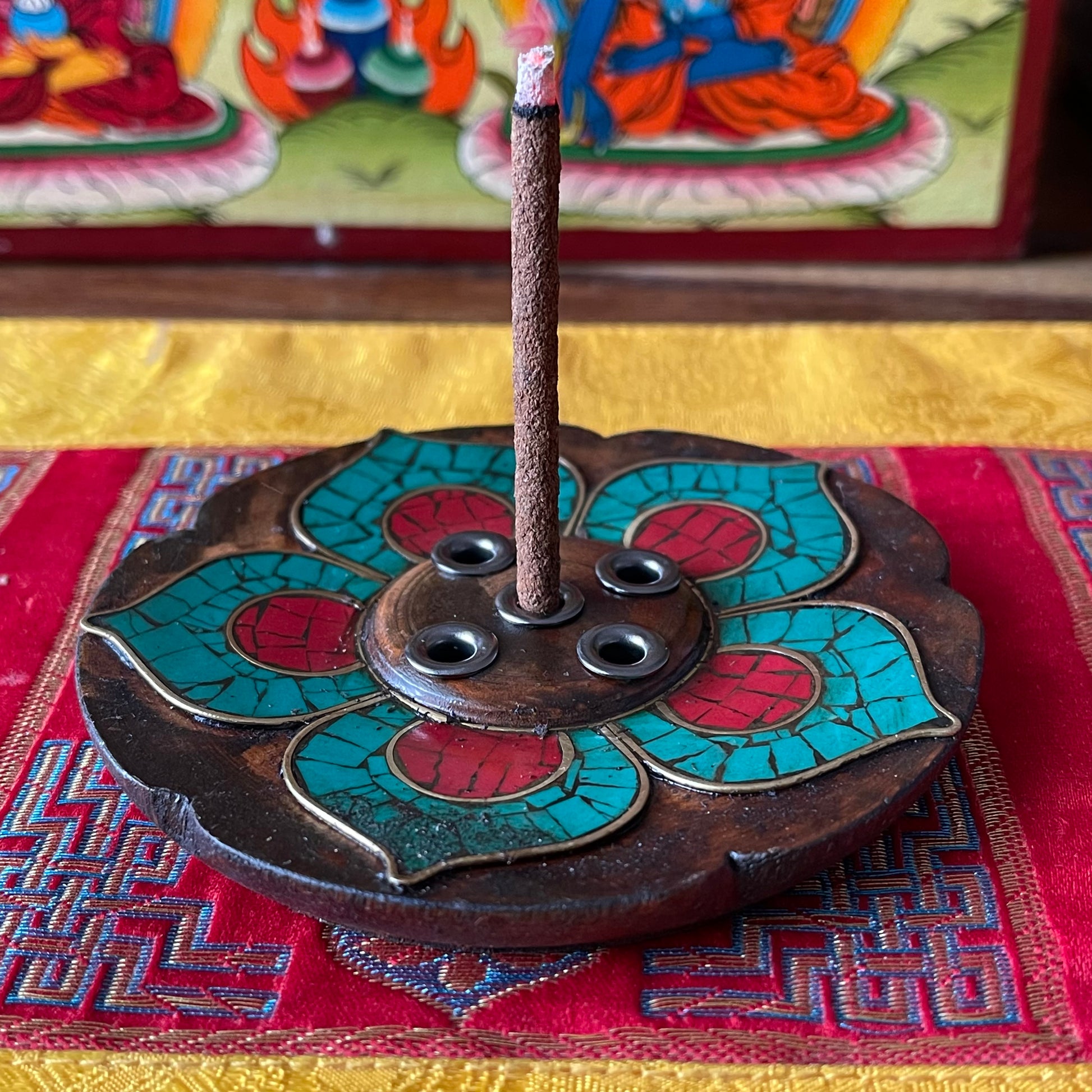 Lotus Tibetan Incense Holder 9 x 9 cm