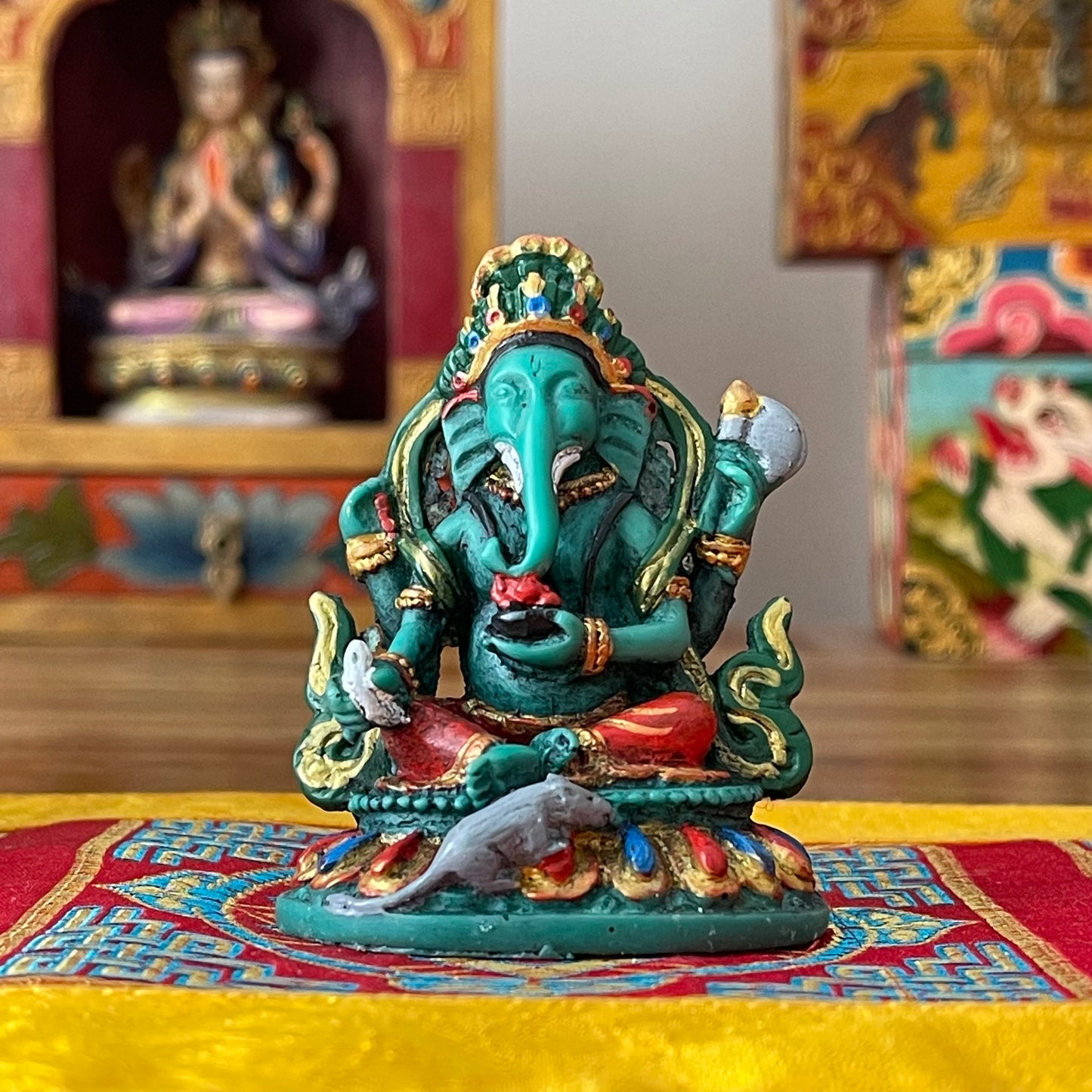 Painted Resin Ganesh 7cm