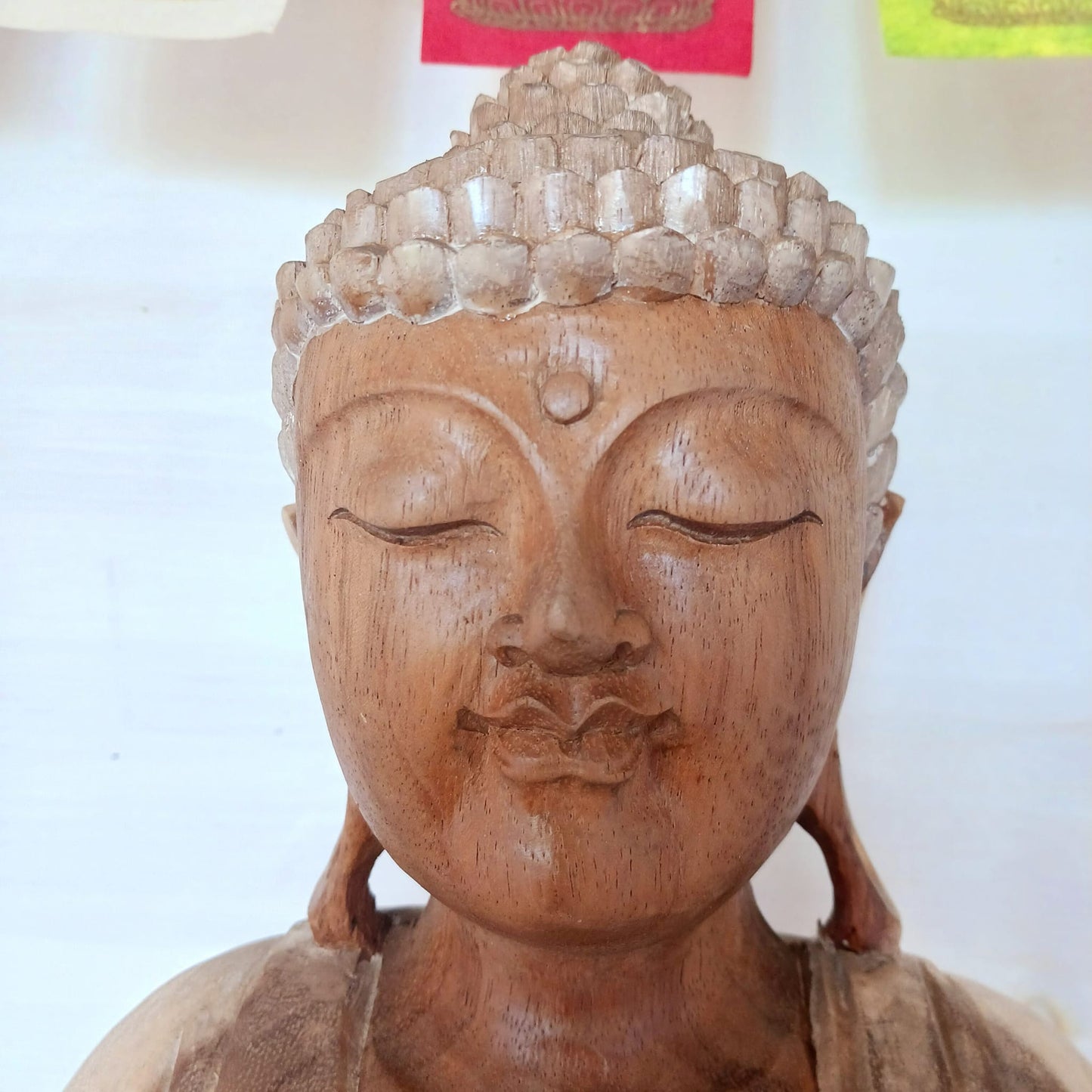 Buddha Statue Whitewash - 40cm Welcome Anjali Mudra