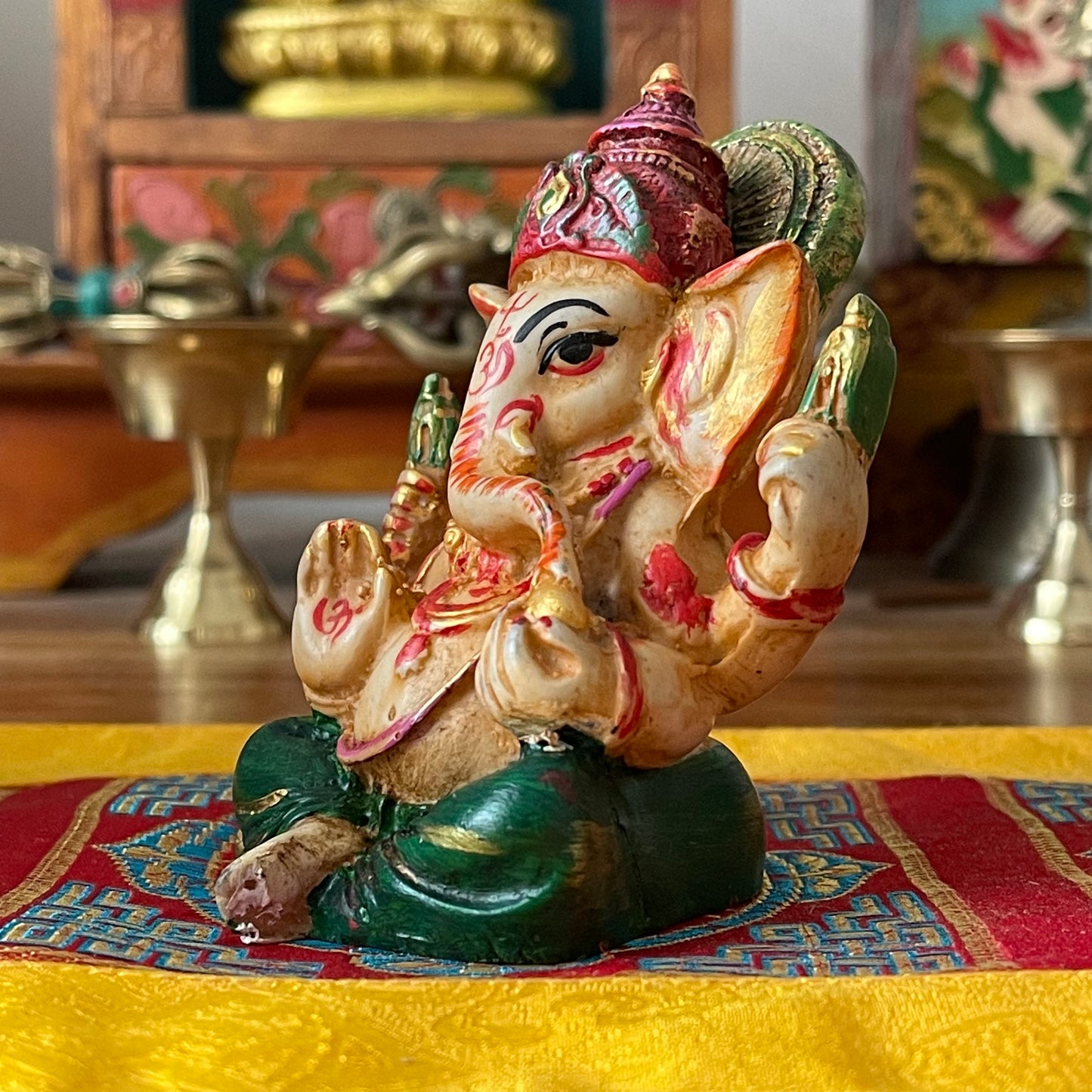 Painted Resin Ganesh 9cm