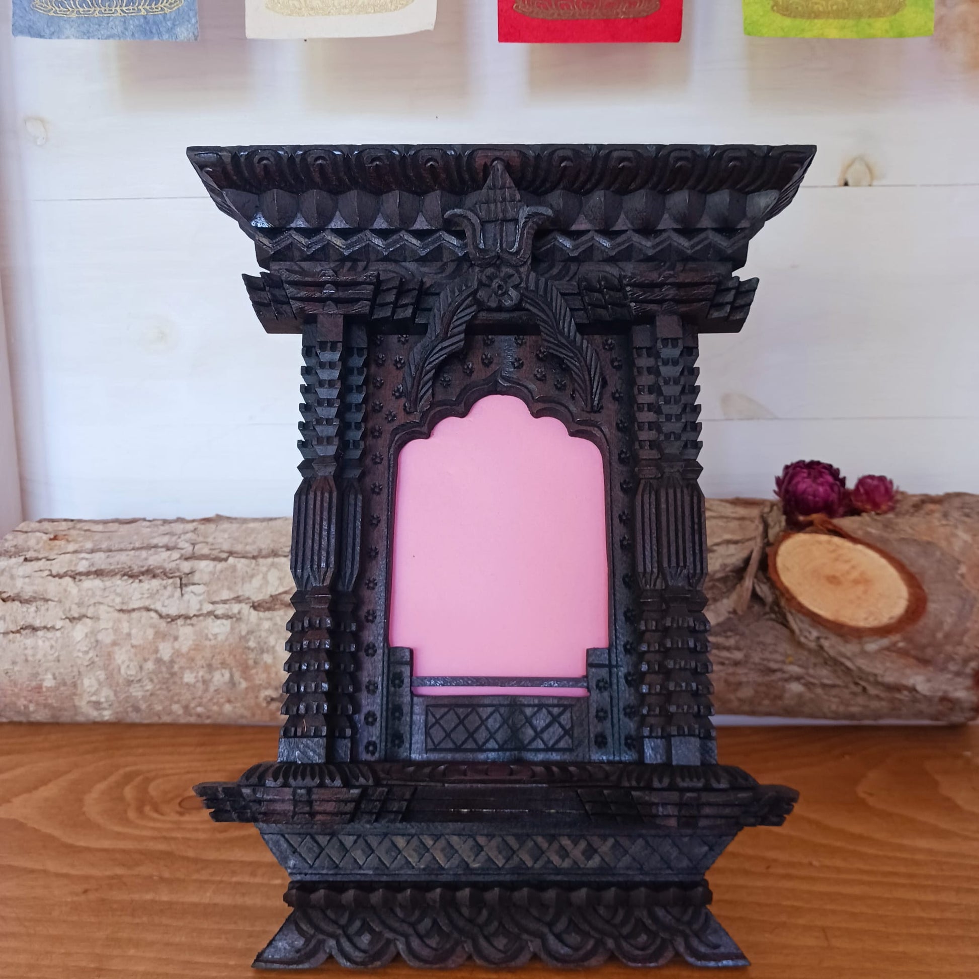 Hand carved wooden Tibetan Window | Wall hanging | Photo Frame