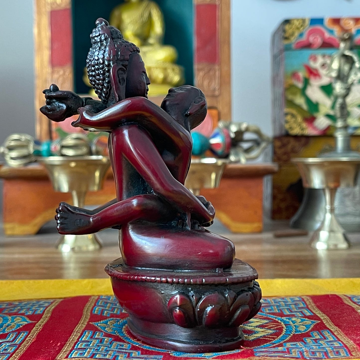 Resin Statue of Samanthabhadra Buddha Shakti, 12cm