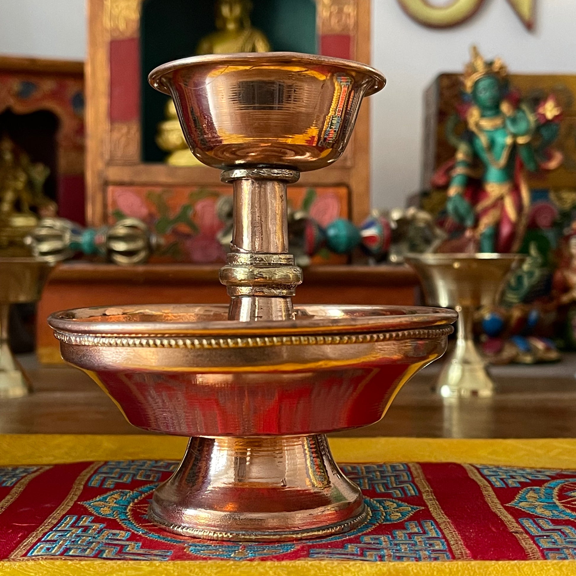 Tibetan Buddhist copper  Serkyem set