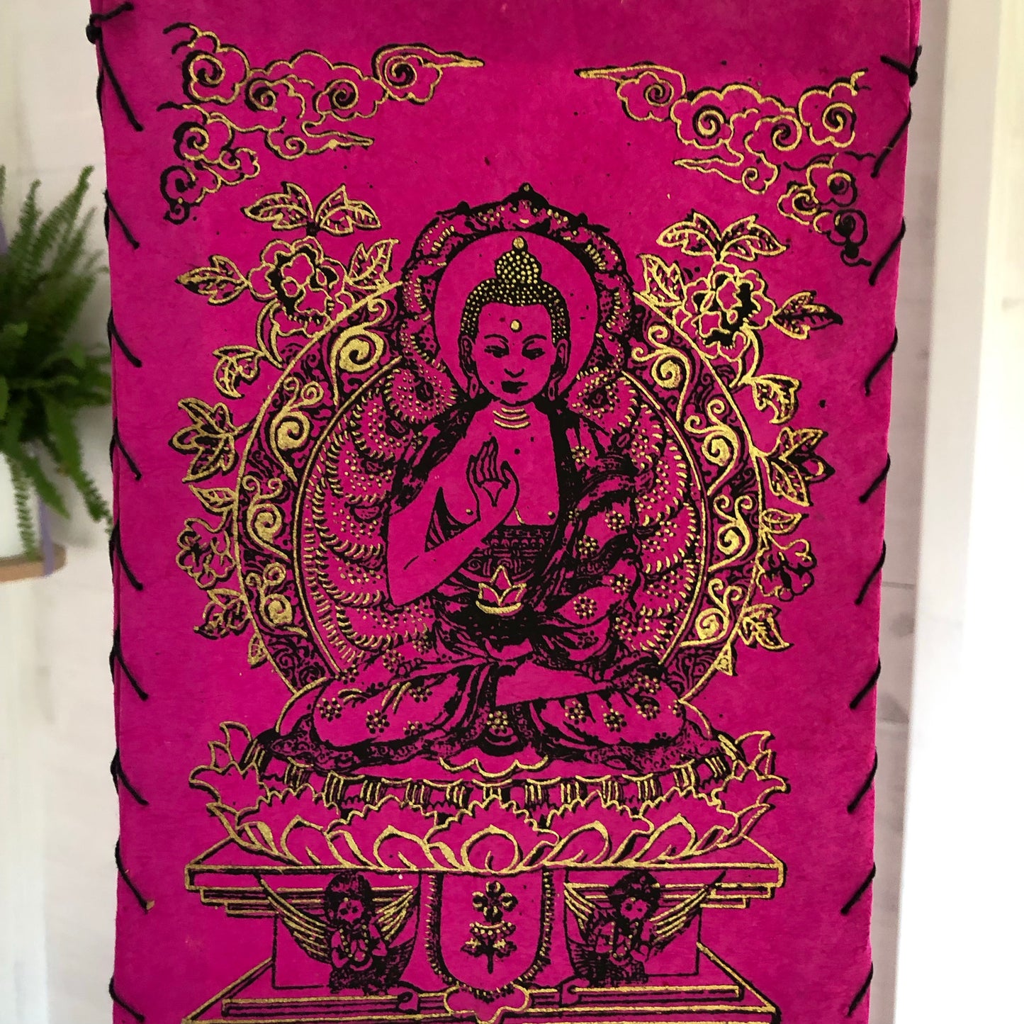 Lokta Paper Nepalese Lampshade Buddha (pink)