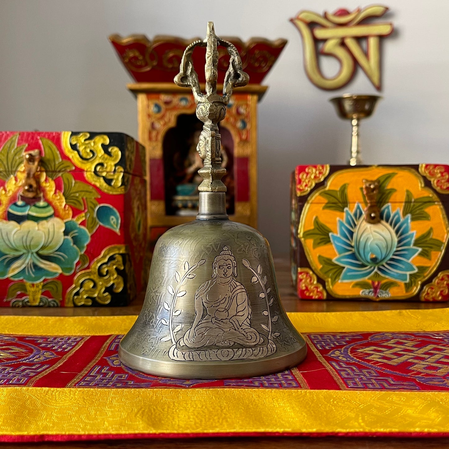 Nepalese Buddha Engraved Ghanta Bell 17 cm