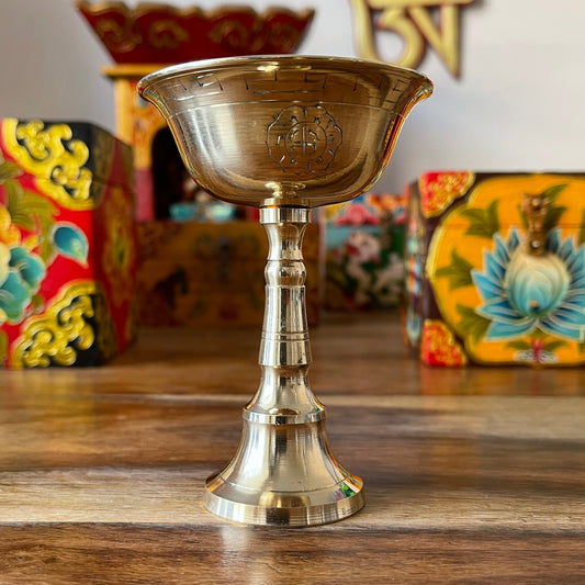 Brass Tibetan Butter Lamp 11 cm