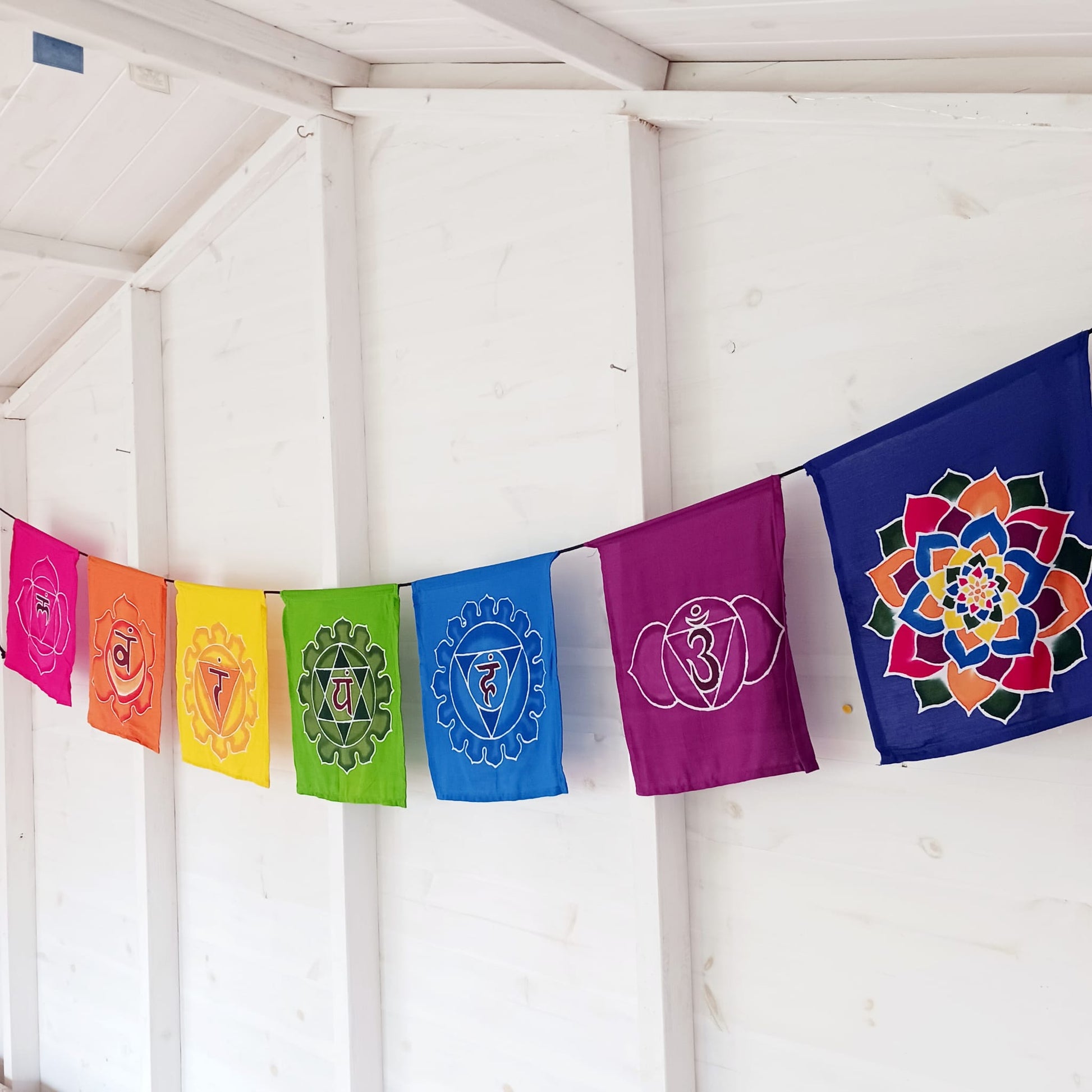 Large Chakra Prayer Flags | Rainbow Chakra flags