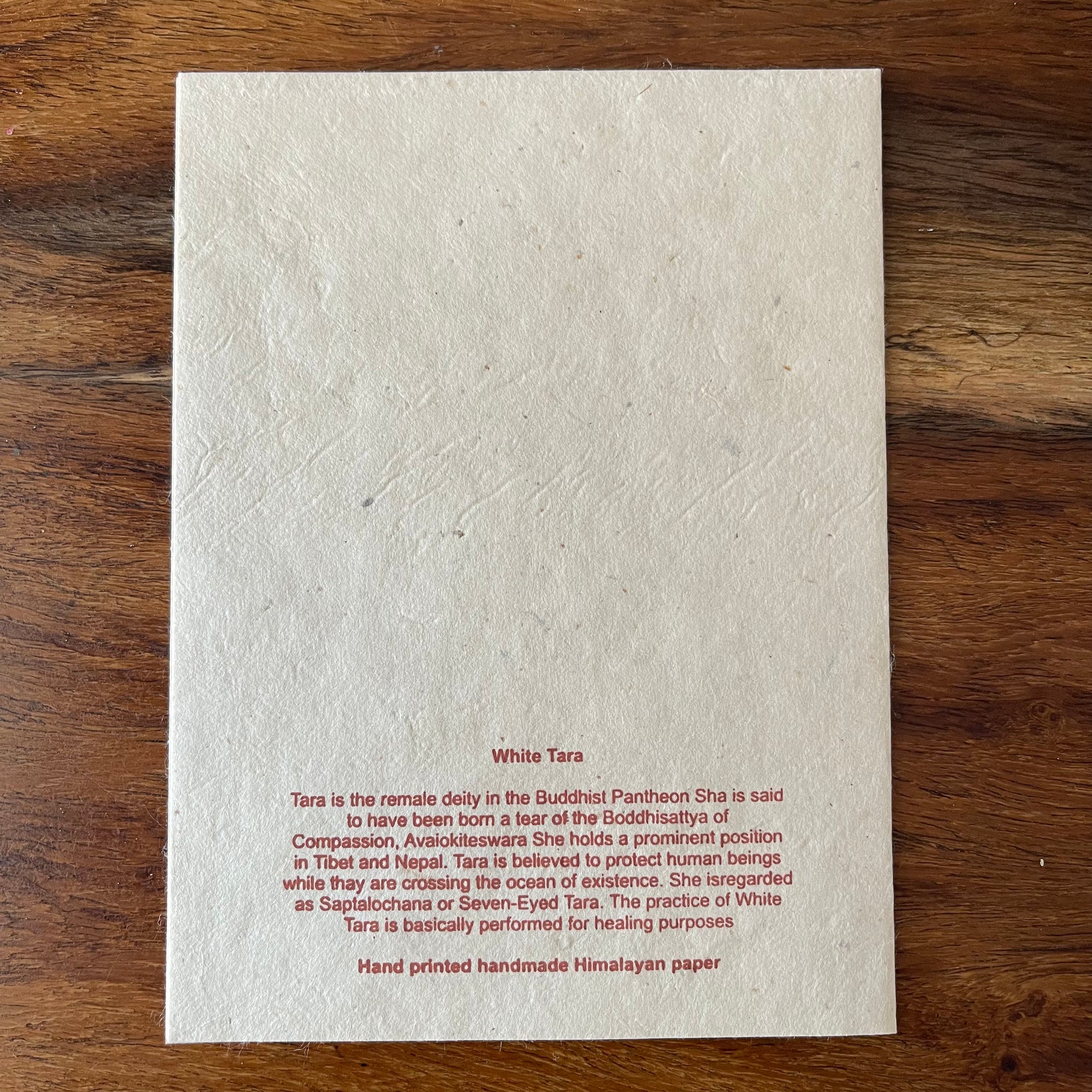 Lokta Paper  greetings Card White Tara