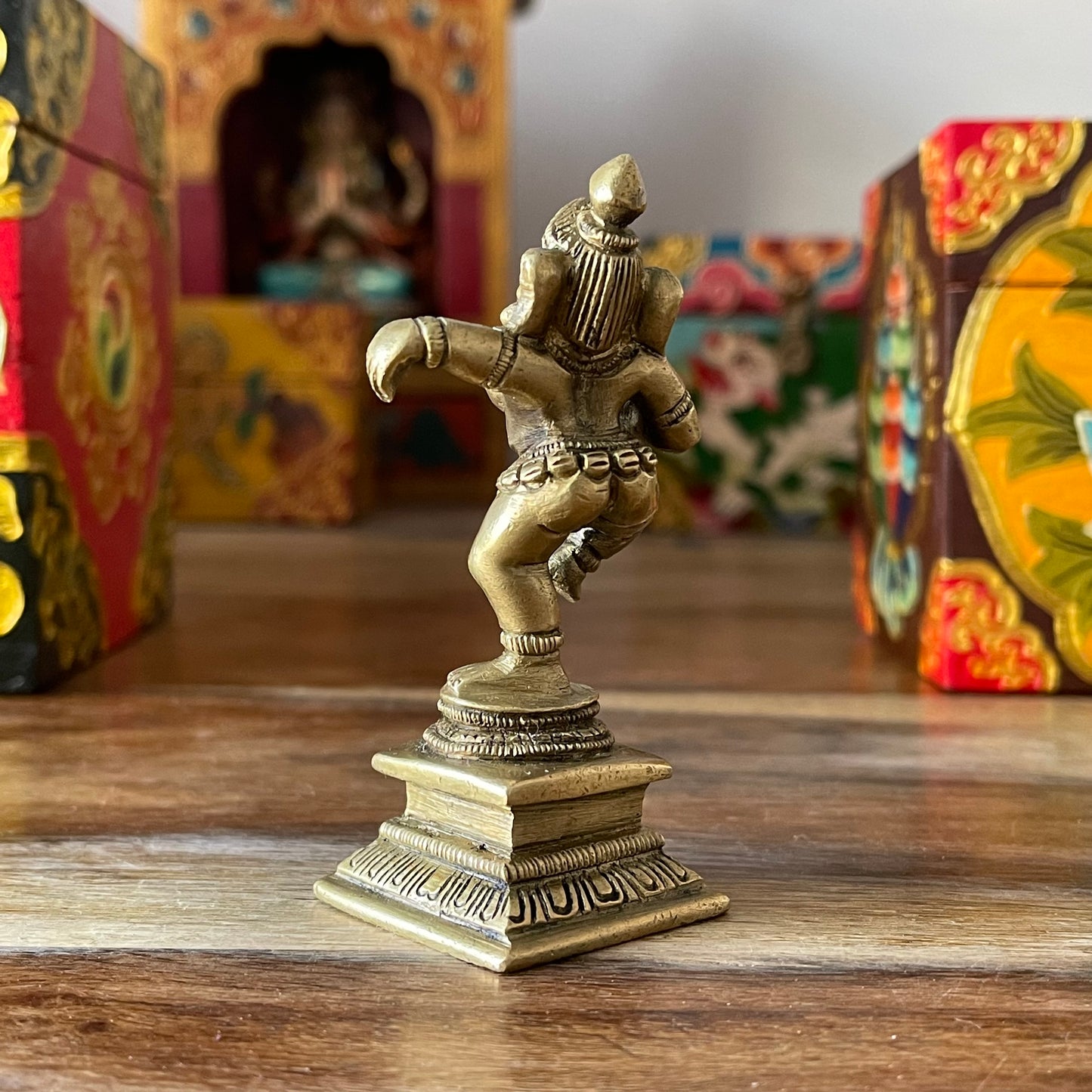 Dancing Ganesh Brass Statue 9 cm