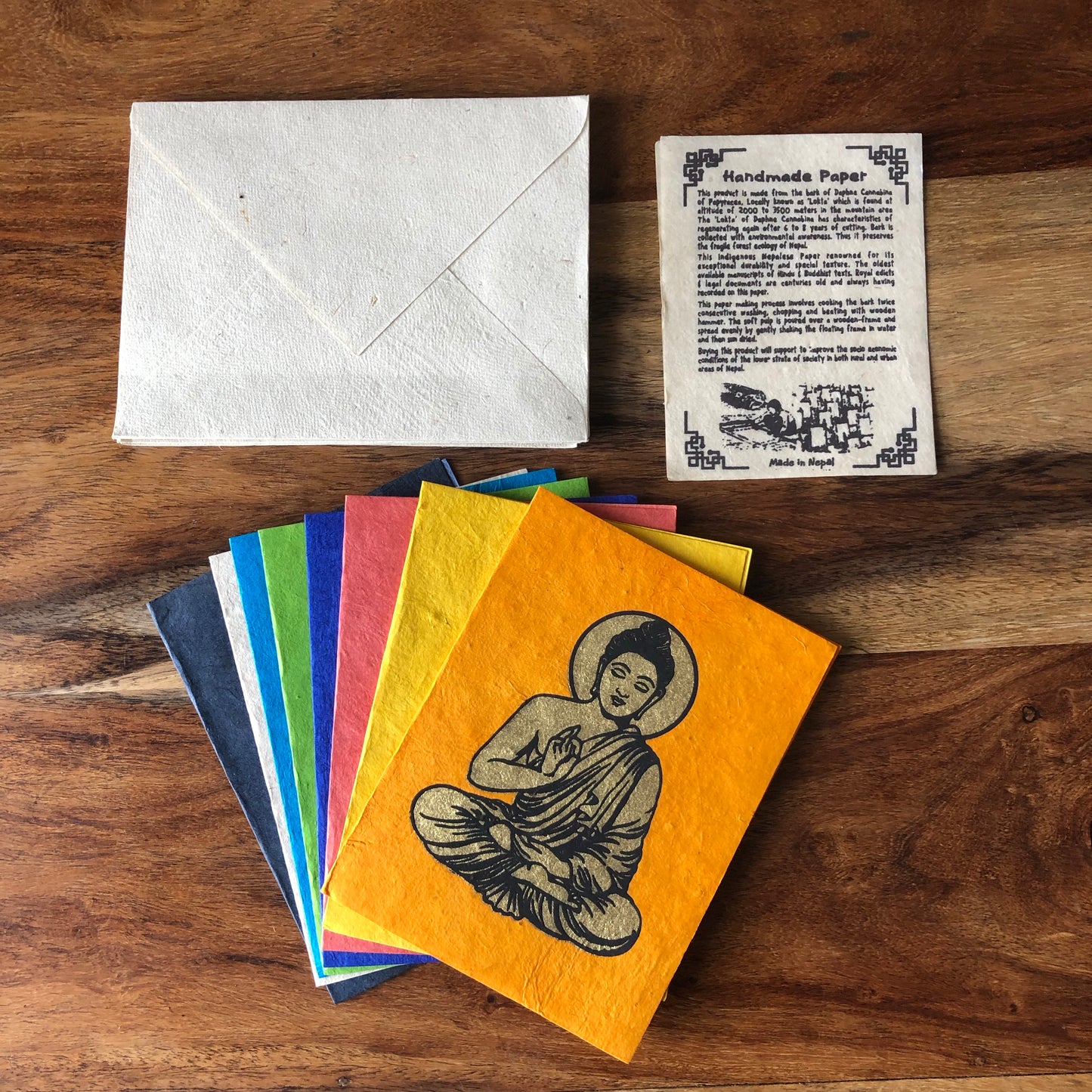 Lokta Paper Buddha greetings Cards (set of 8)