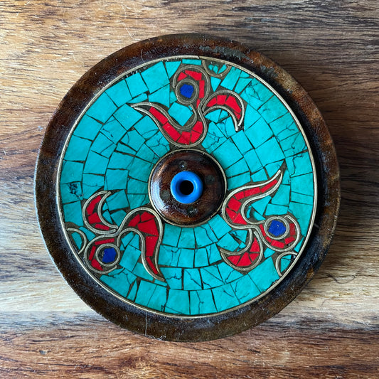 Om Tibetan Incense Holder 9 x 9 cm