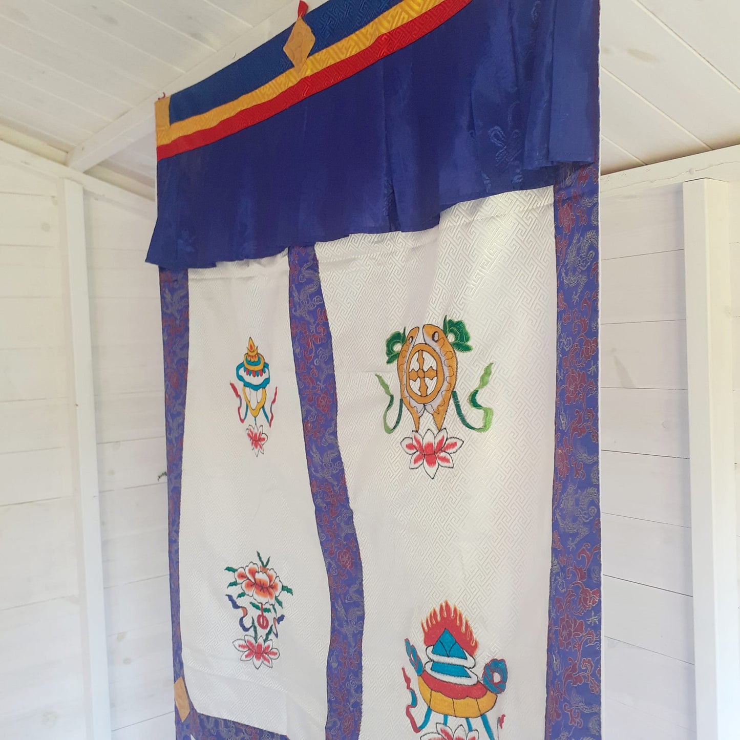 Eight Auspicious Tibetan Door Curtain approx 85cm x 175cm