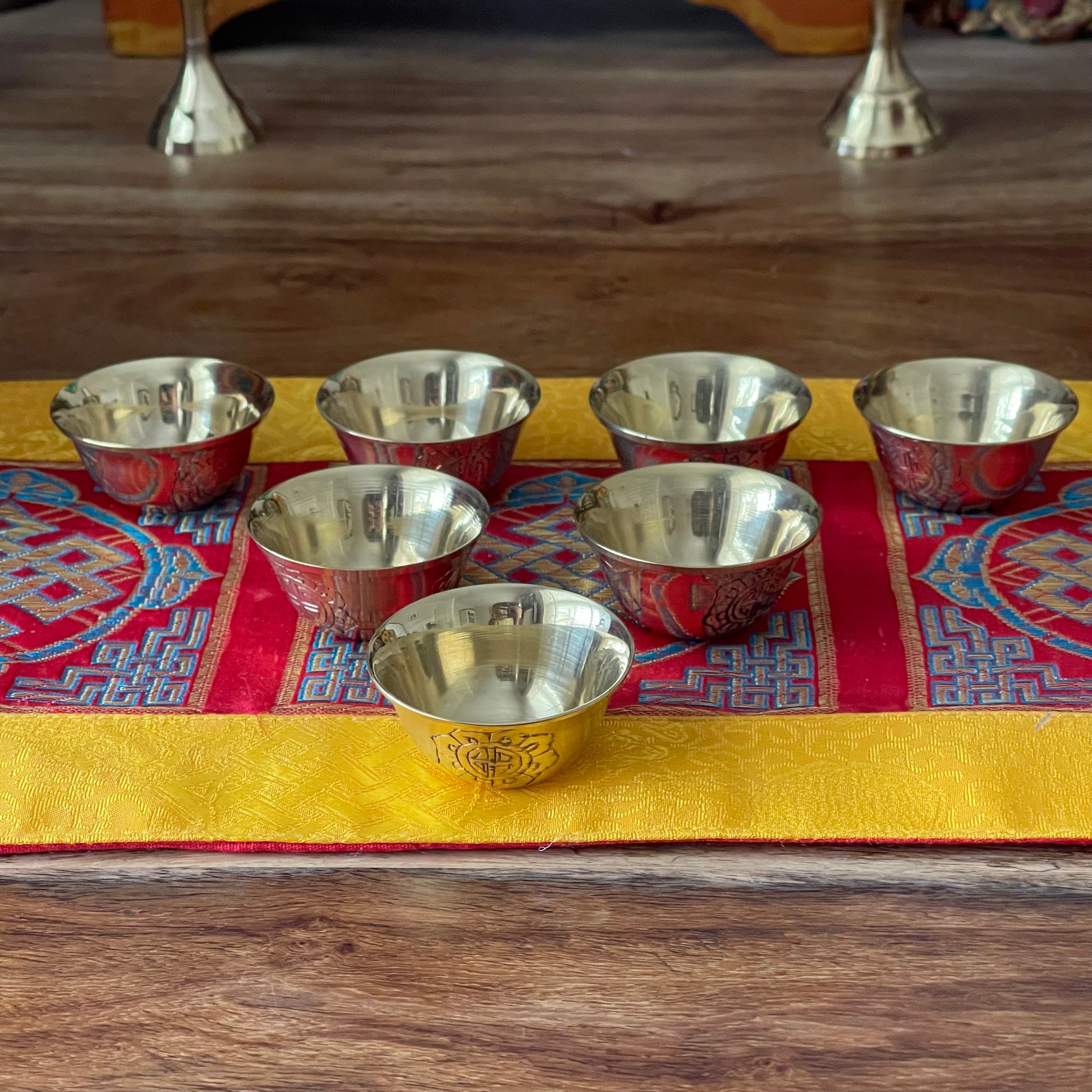 Small Brass Offering bowls set of 7 (4.5 cm)
