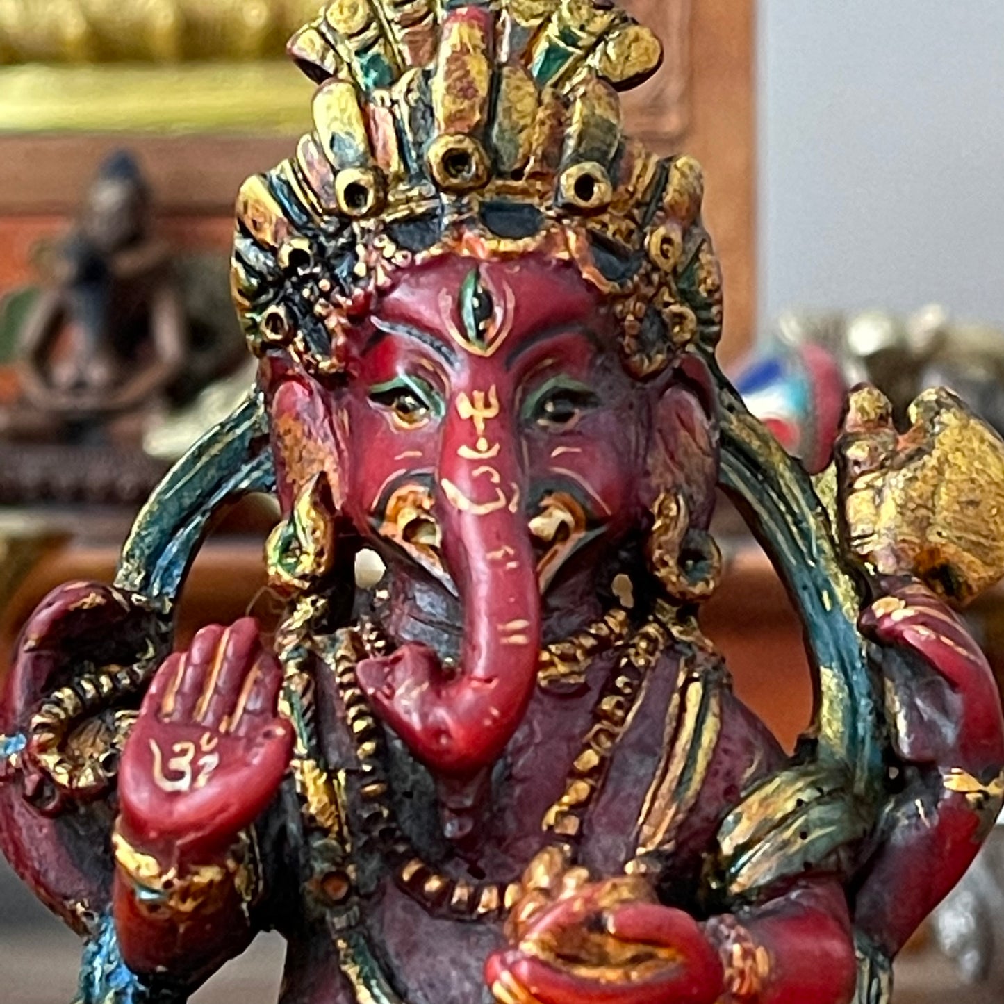 Painted Resin Ganesh 13 cm