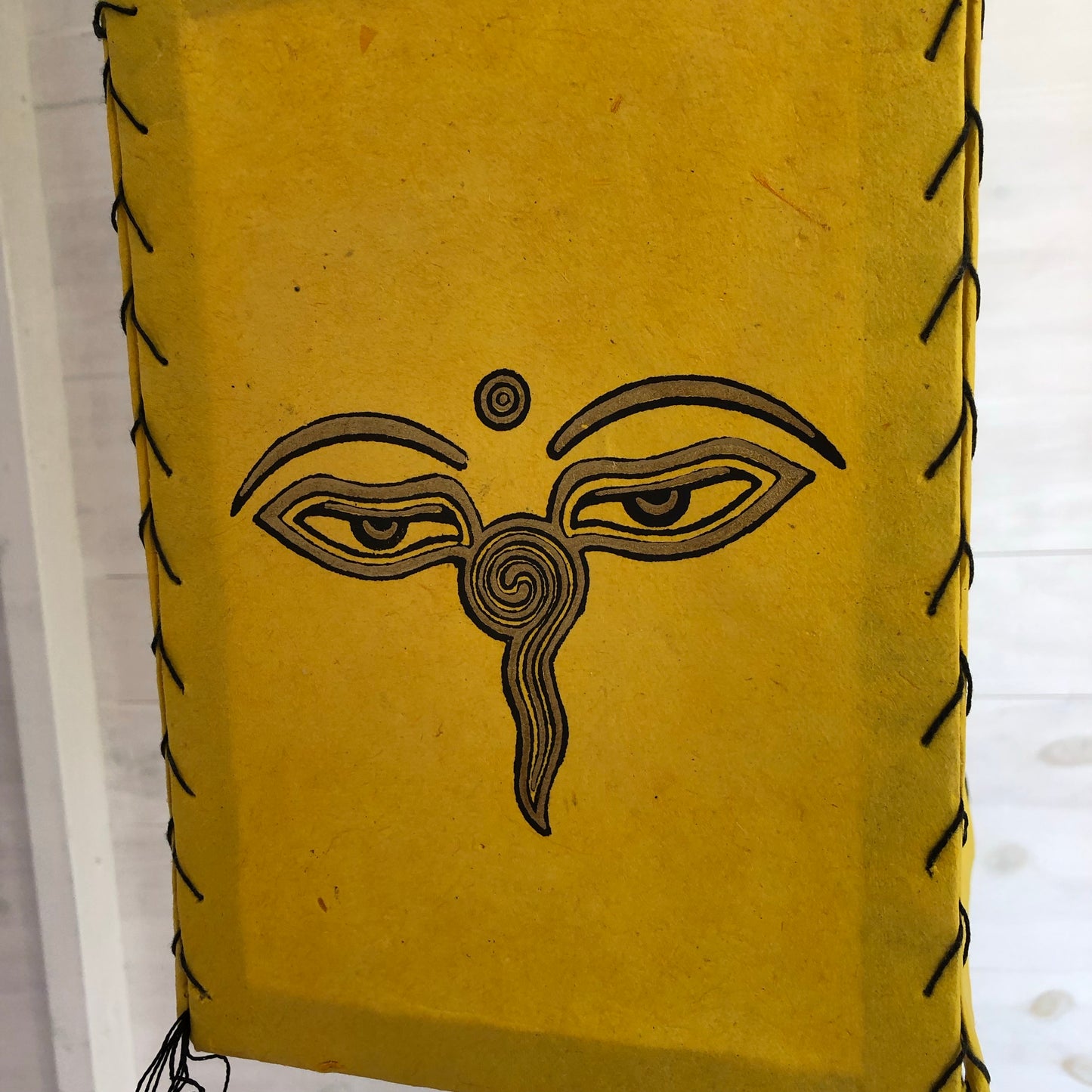 Lokta Paper Nepalese Lampshade Wisdom eyes (Yellow)