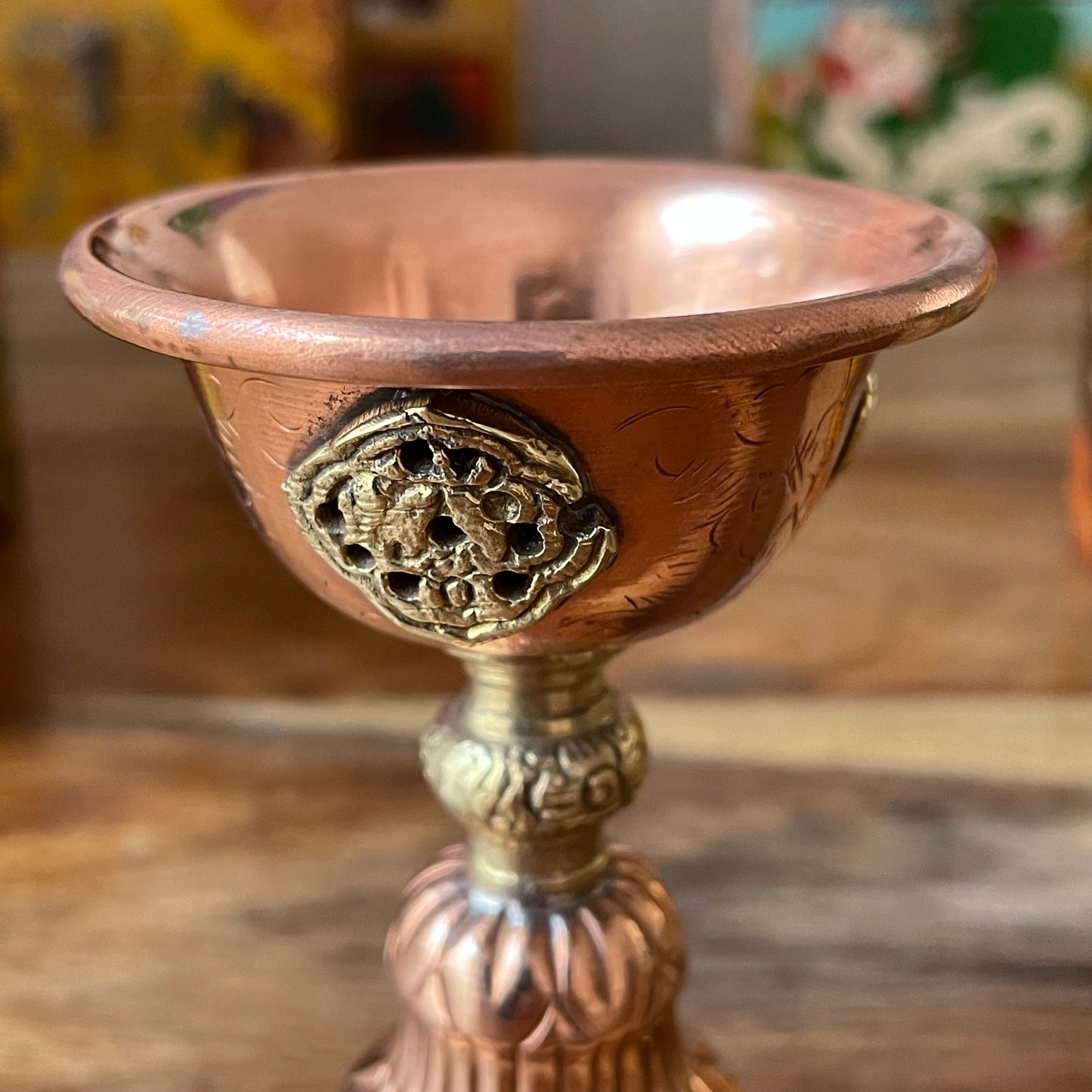 Copper Tibetan Butter Lamp 10 cm