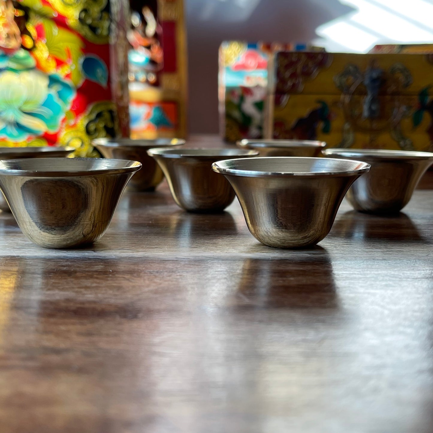 Small Brass Offering bowls set of 7 (5cm)