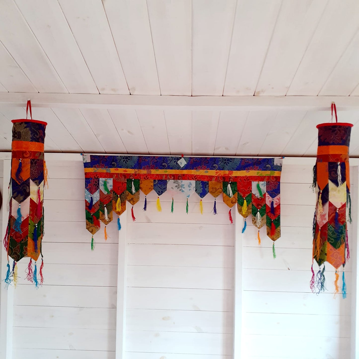 Tibetan Silk Brocade Chukur | Temple Hanging