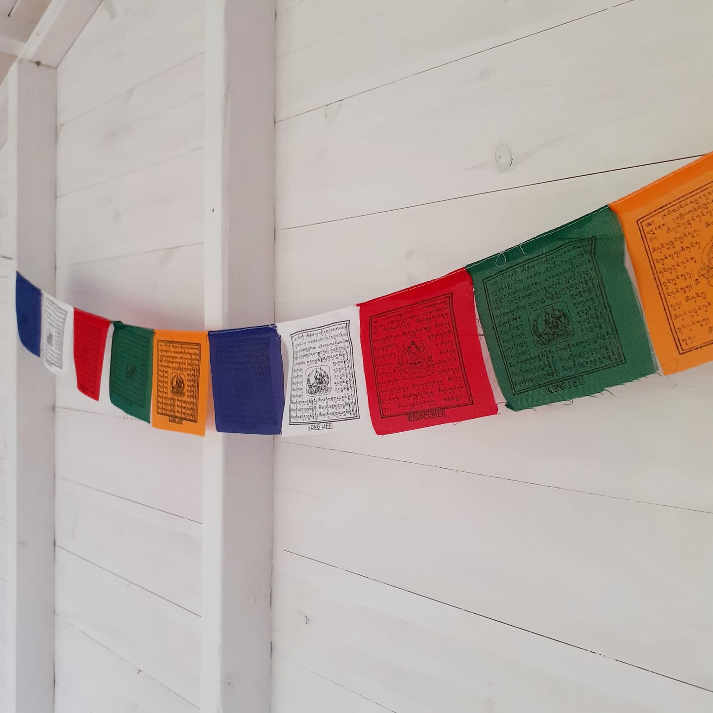 Cotton Tibetan Prayer Flags 10 cm × 11  cm (10 flags)