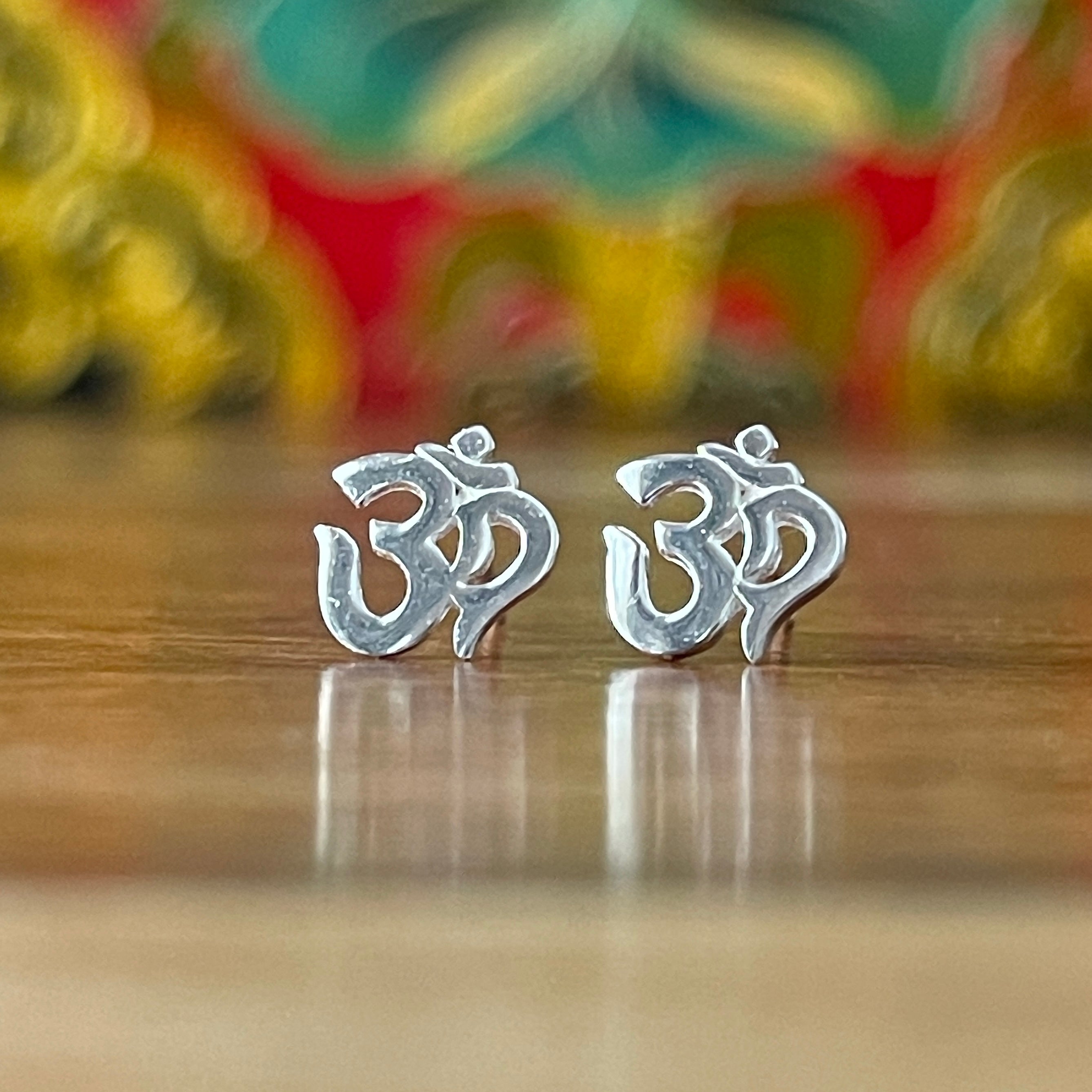 Om Stud Earrings 925 Sterling Silver – The Buddha Buddha
