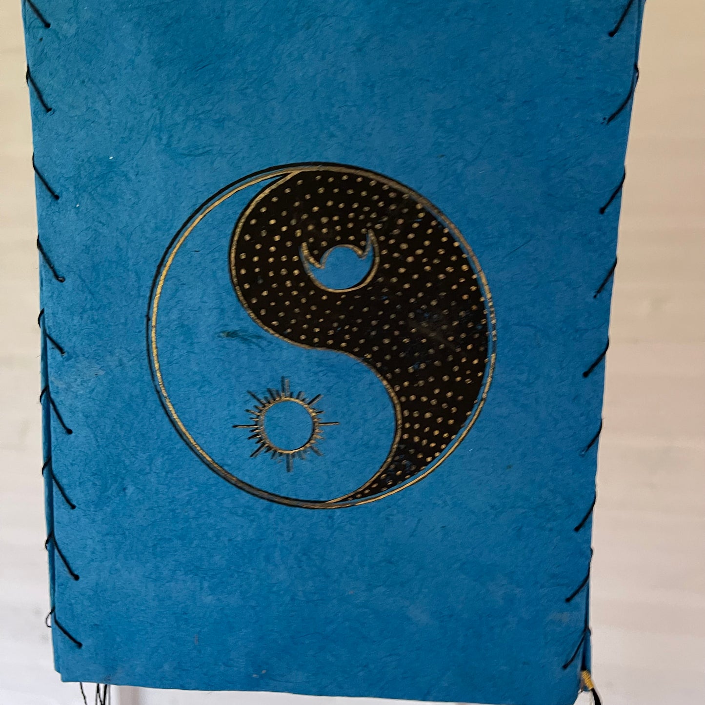 Lokta Paper Nepalese Lampshade Yin Yang (Blue)