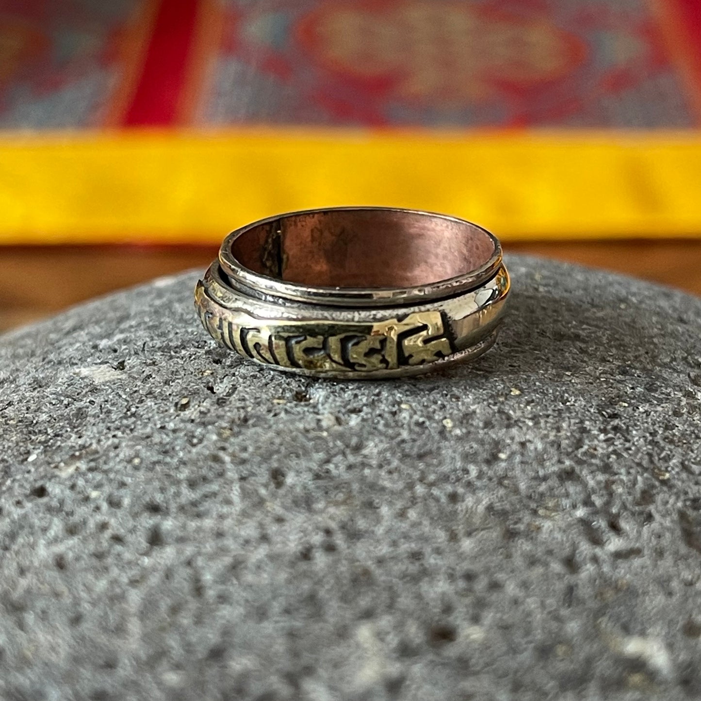 Tibetan Mantra spinning Copper finger ring