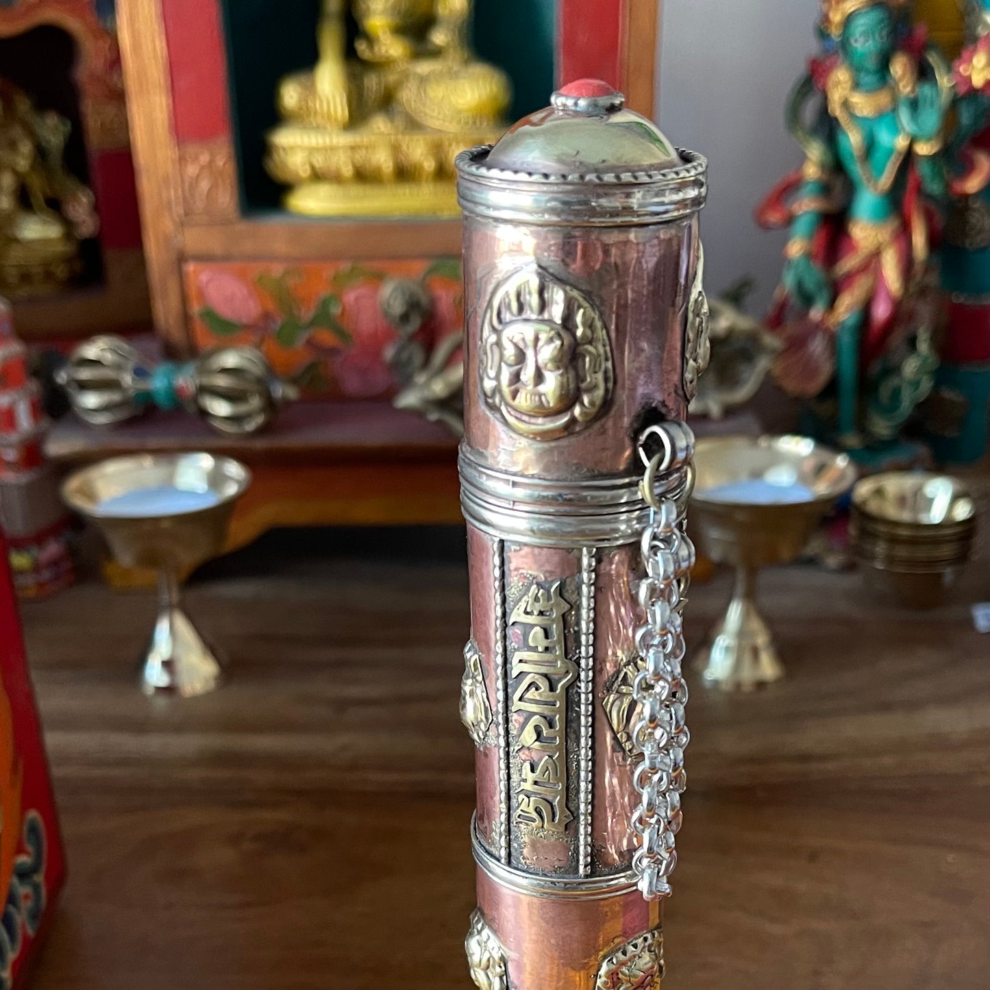 Incense Holder  Copper Cylinder incense container Buddha