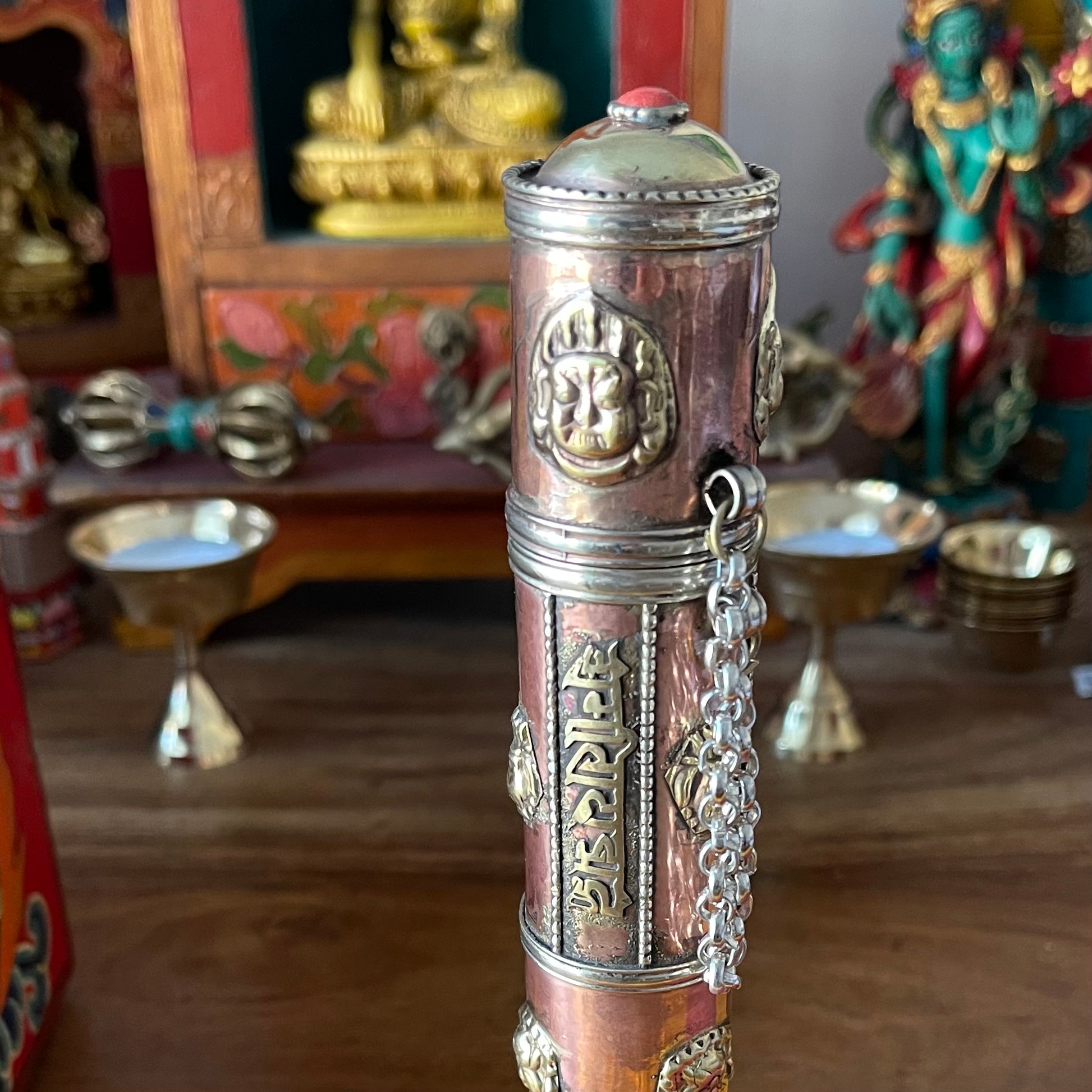 Incense Holder  Copper Cylinder incense container Buddha