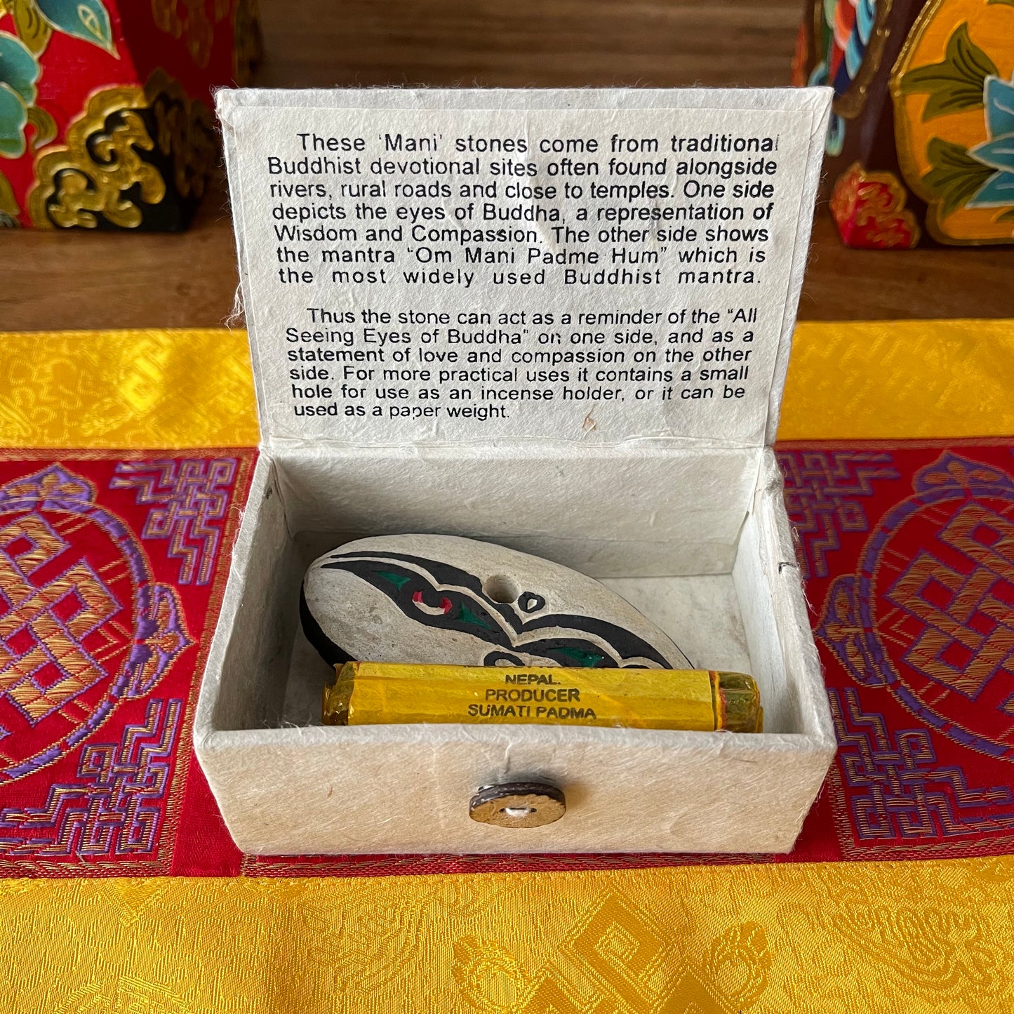 Himalayan Om Stone Mani stone Boxed gift set