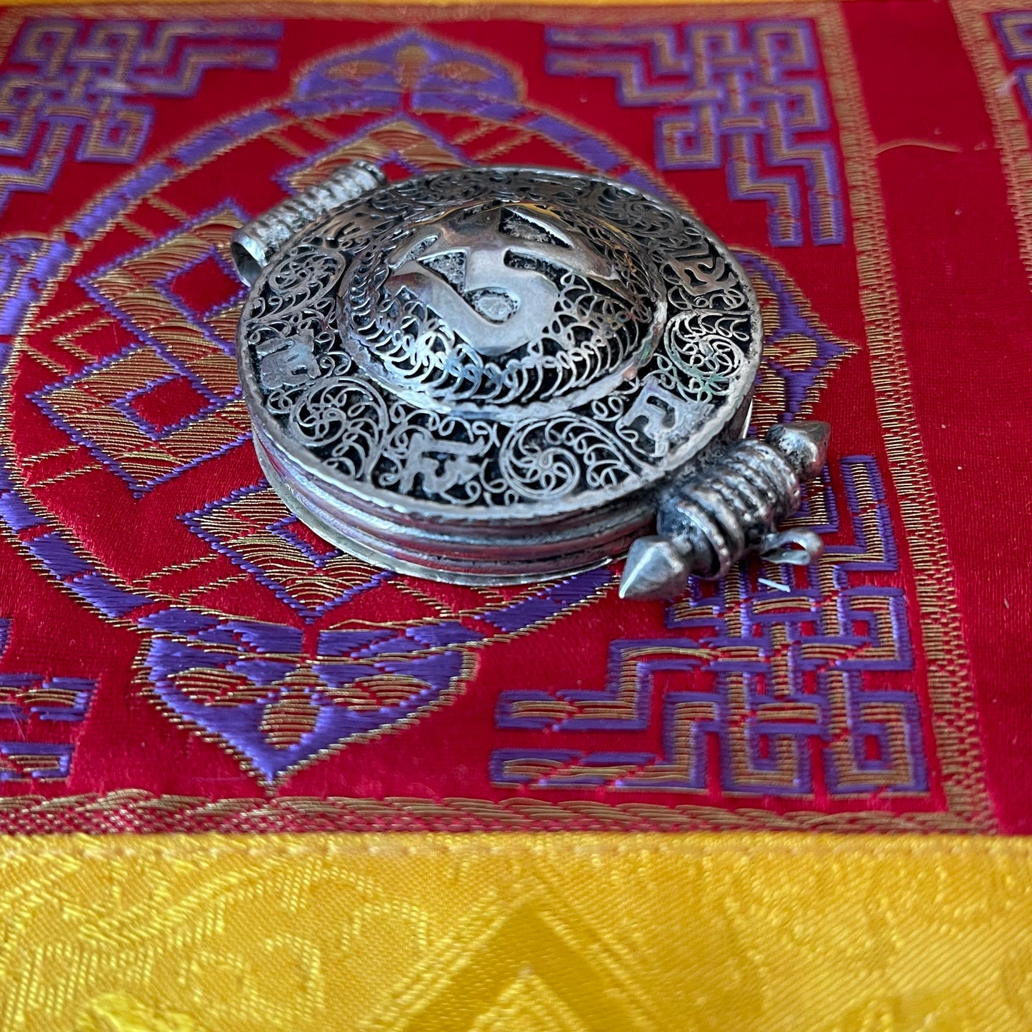 Tibetan Filigree Ghau Locket pendant OM
