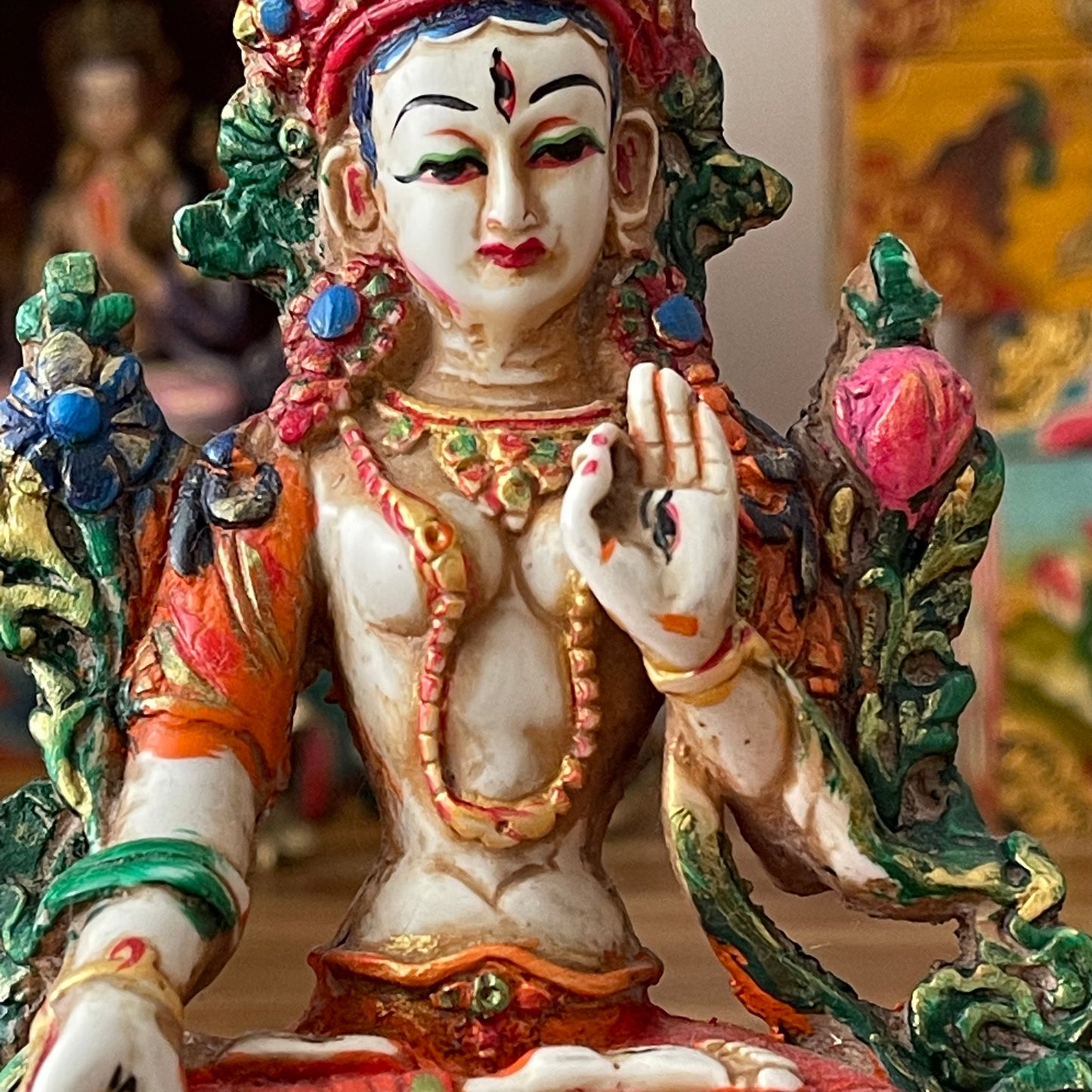 Resin Statue of White Tara 14.5 cm