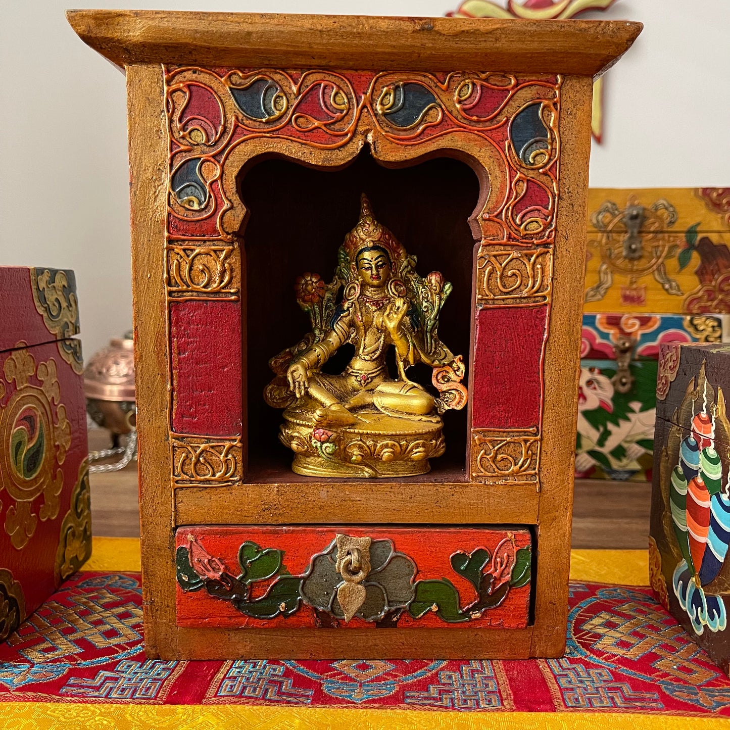 Tibetan Style Shrine Alter Box 22 x 18 x 9 cm