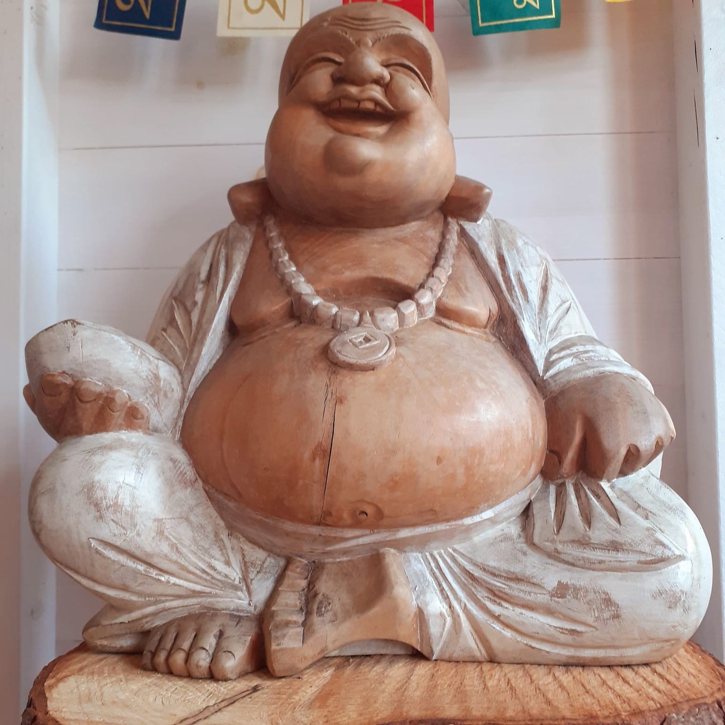 Hand carved Happy Buddha Statue 40cm