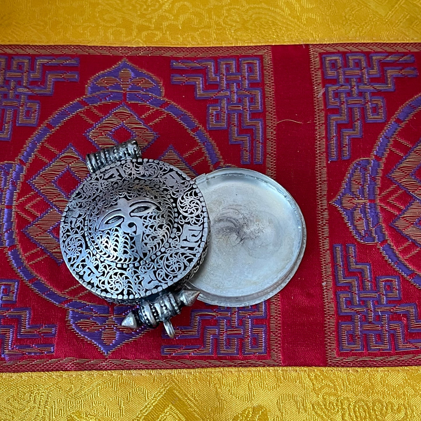 Tibetan Filigree Ghau Locket pendant wisdom eyes