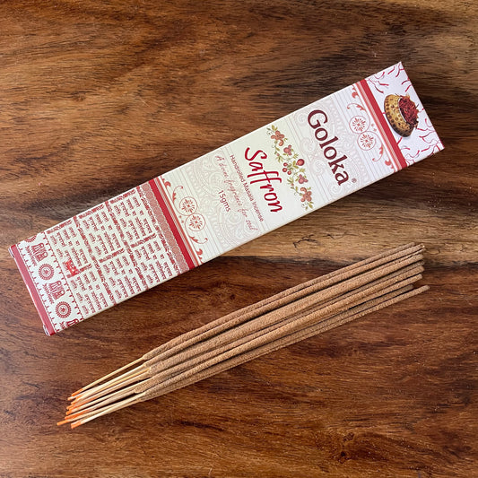 Goloka Incense Sticks Saffron | Indian Saffron Incense sticks