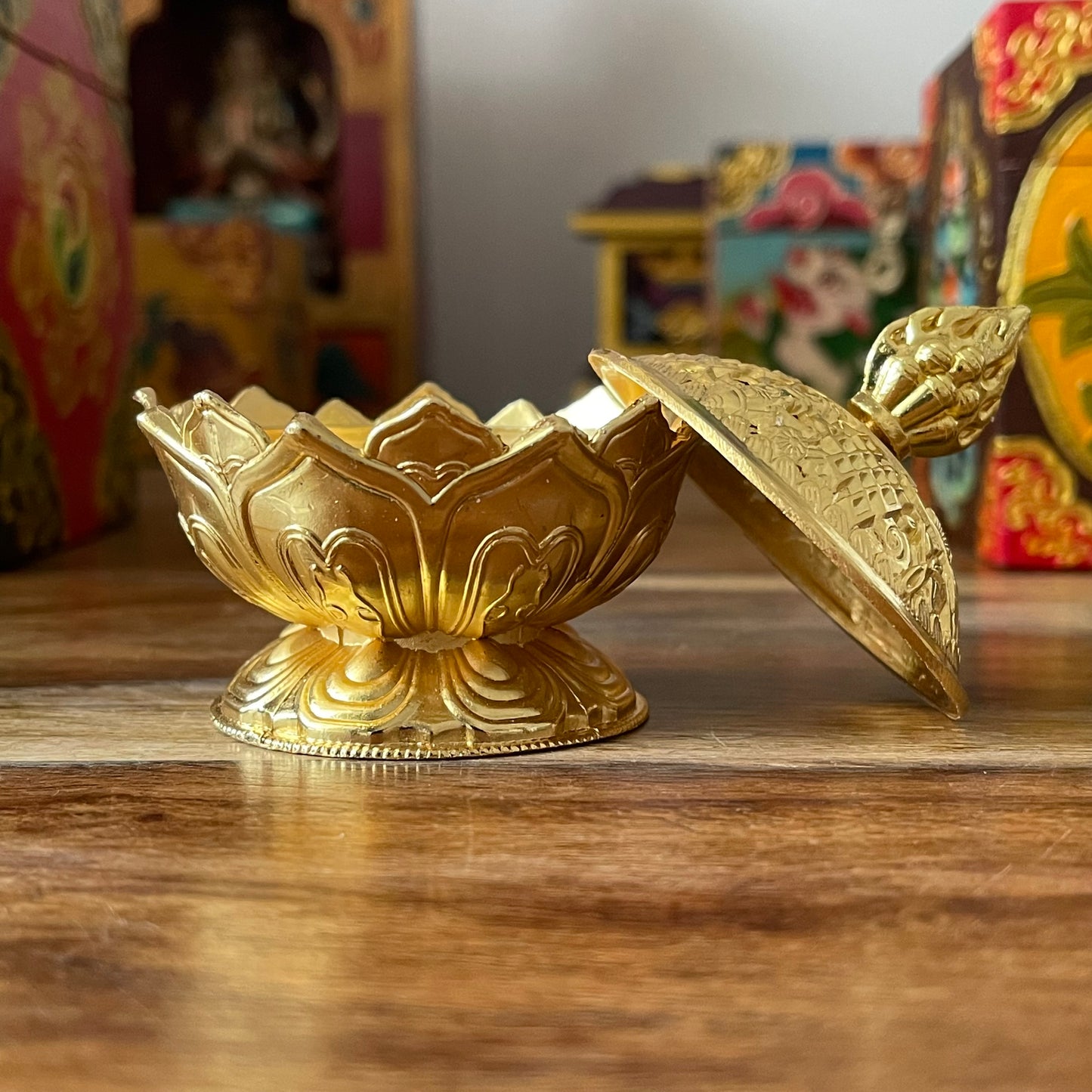 Lotus leaf Gold colour Incense Holder with Sand