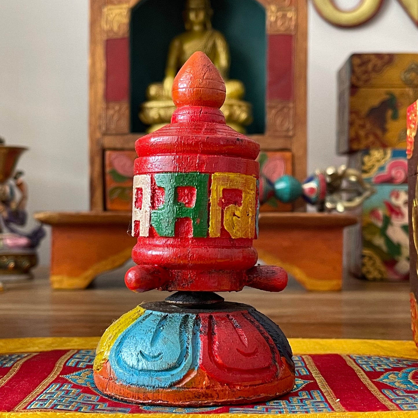 Prayer wheel Hand painted Authentic Tibetan Prayer wheel 12 cm