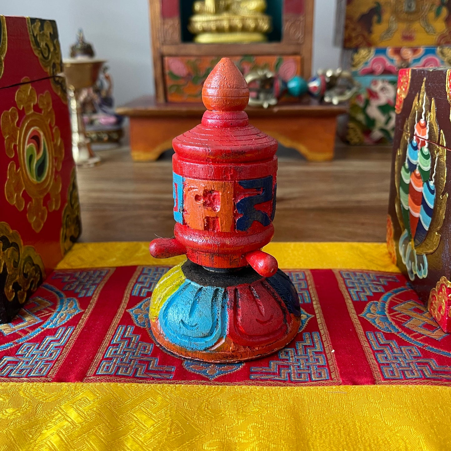 Prayer wheel Hand painted Authentic Tibetan Prayer wheel 12 cm