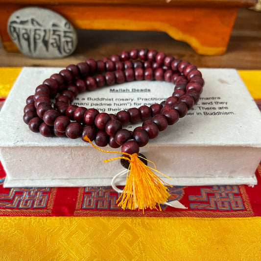 Boxed Wooden Mallah Beads | Buddhist Prayer Beads mala beads