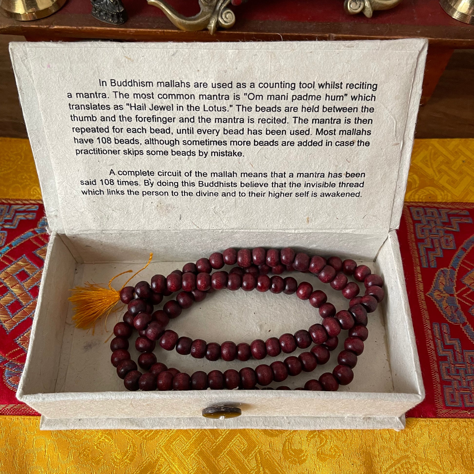 Boxed Wooden Mallah Beads Buddhist Prayer Beads mala beads The