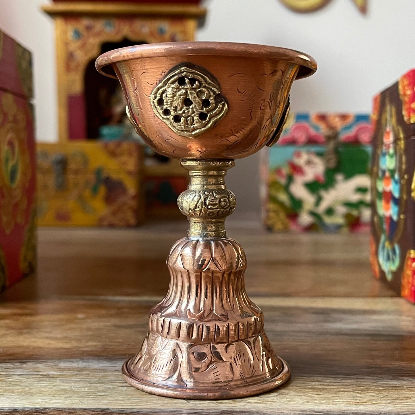 Copper Tibetan Butter Lamp 10 cm