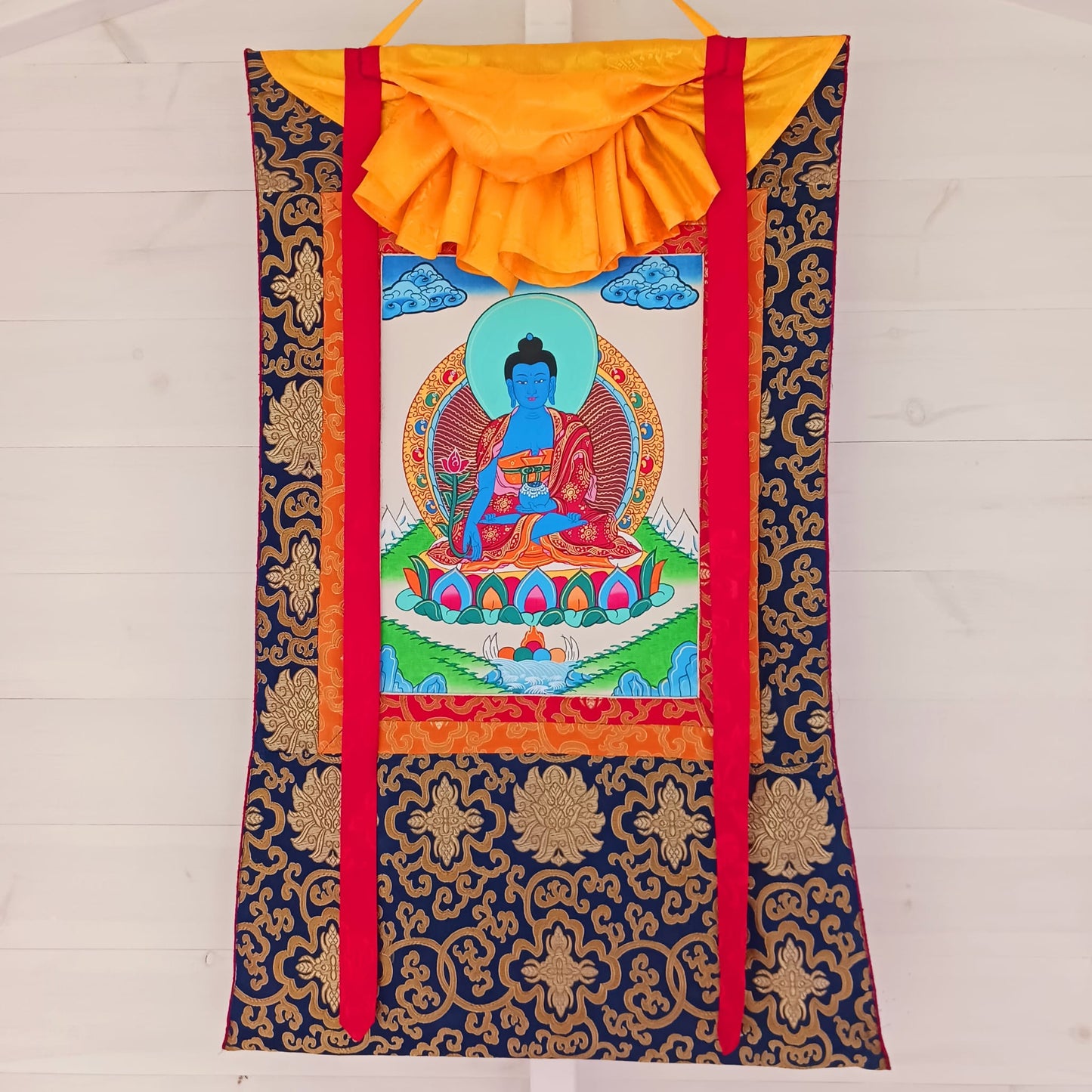 Medicine Buddha Art Thangka Painting | 82cm x 53cm