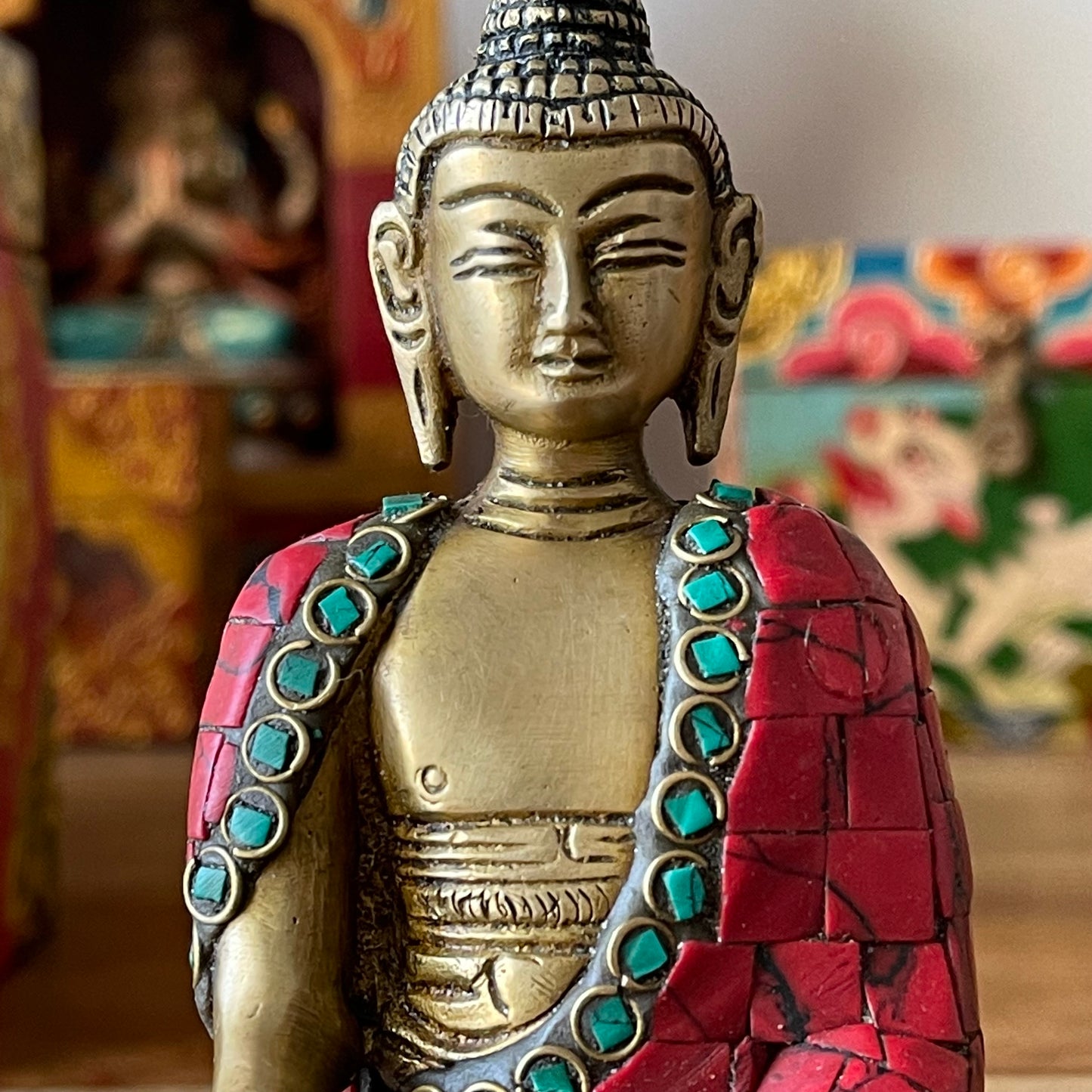 Brass Buddha Statue Teaching 15cm