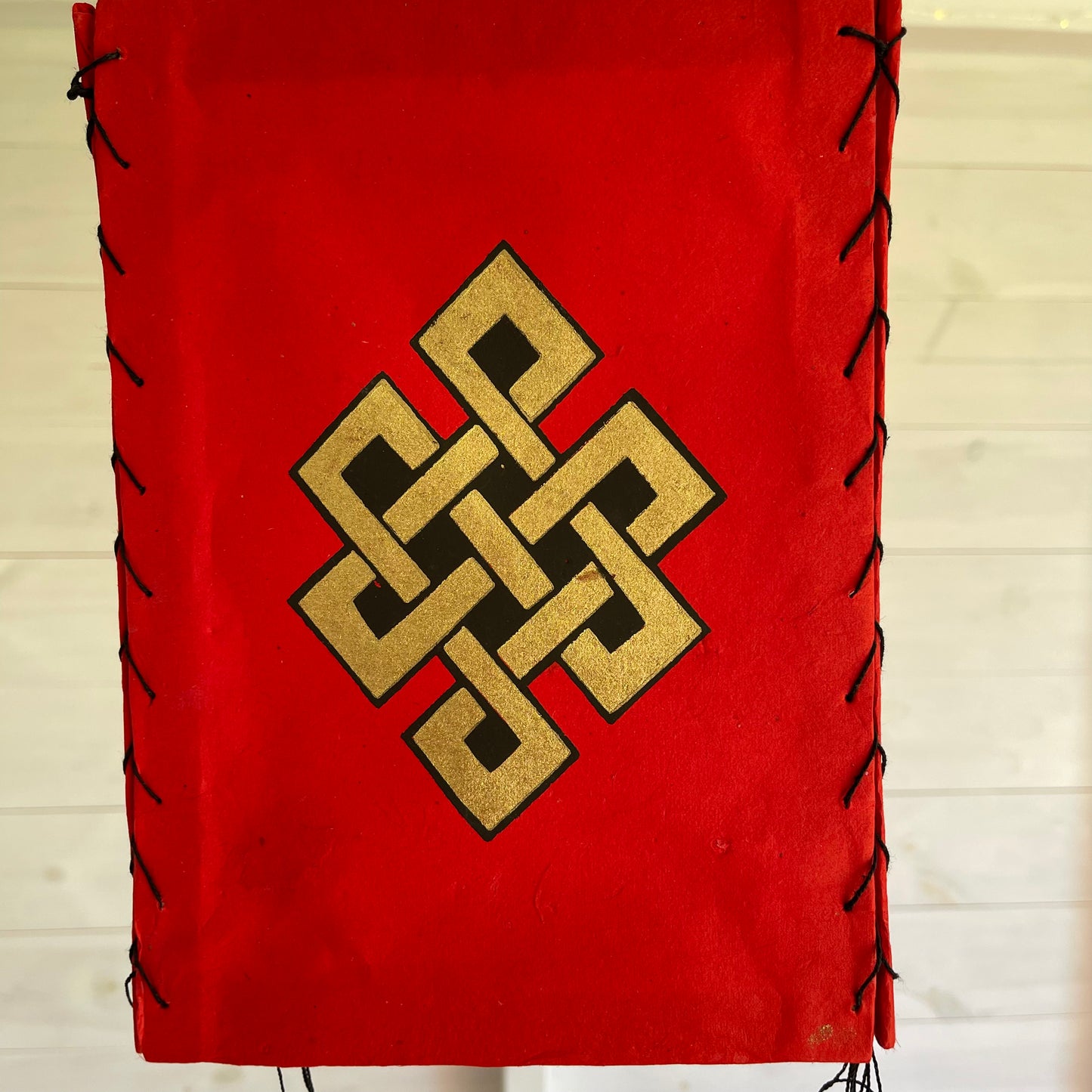 Lokta Paper Nepalese Lampshade Endless knot Red