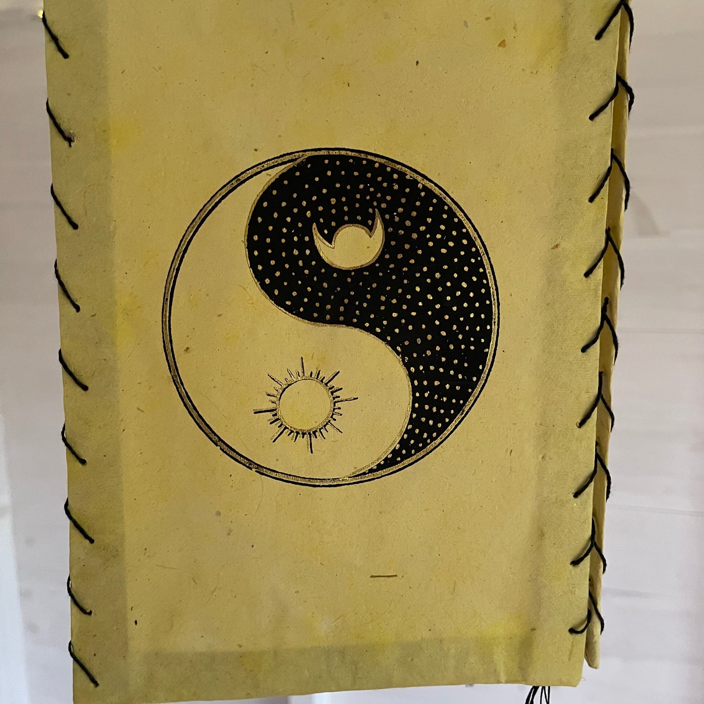 Lokta Paper Nepalese Lampshade Yin Yang (Yellow)