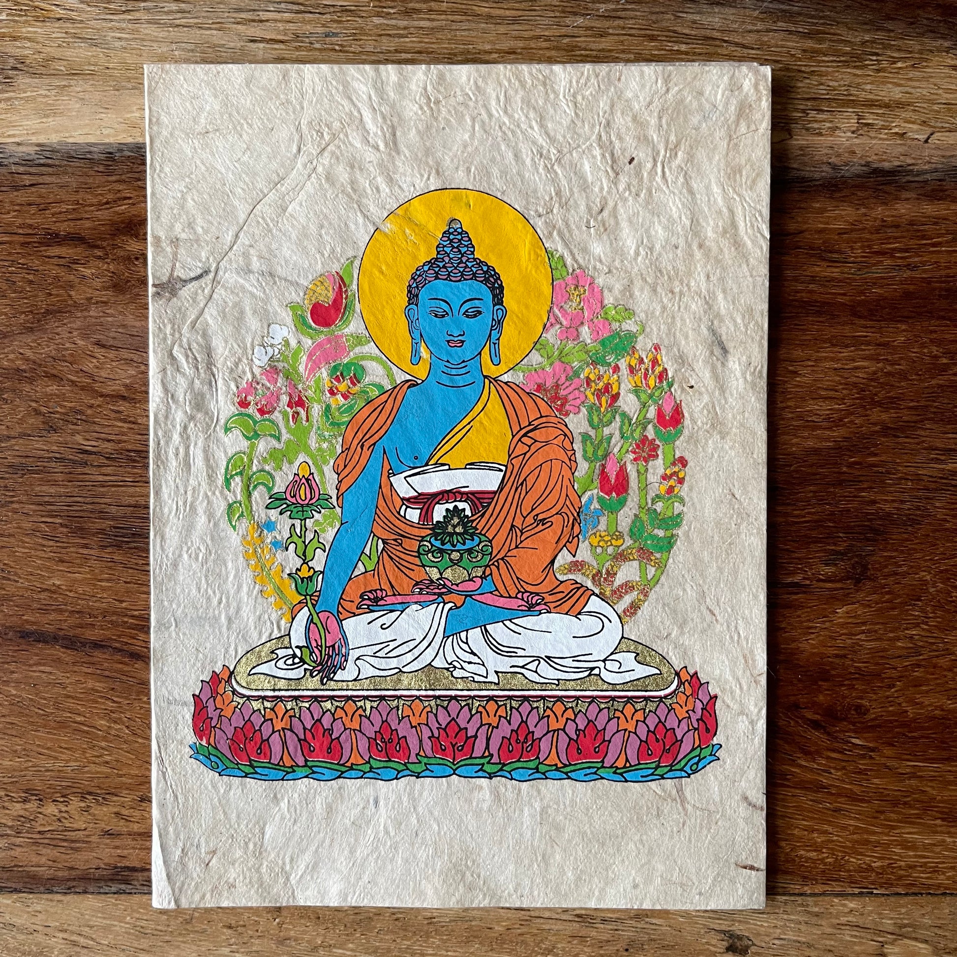 Lokta Paper  greetings Card Medicine Buddha