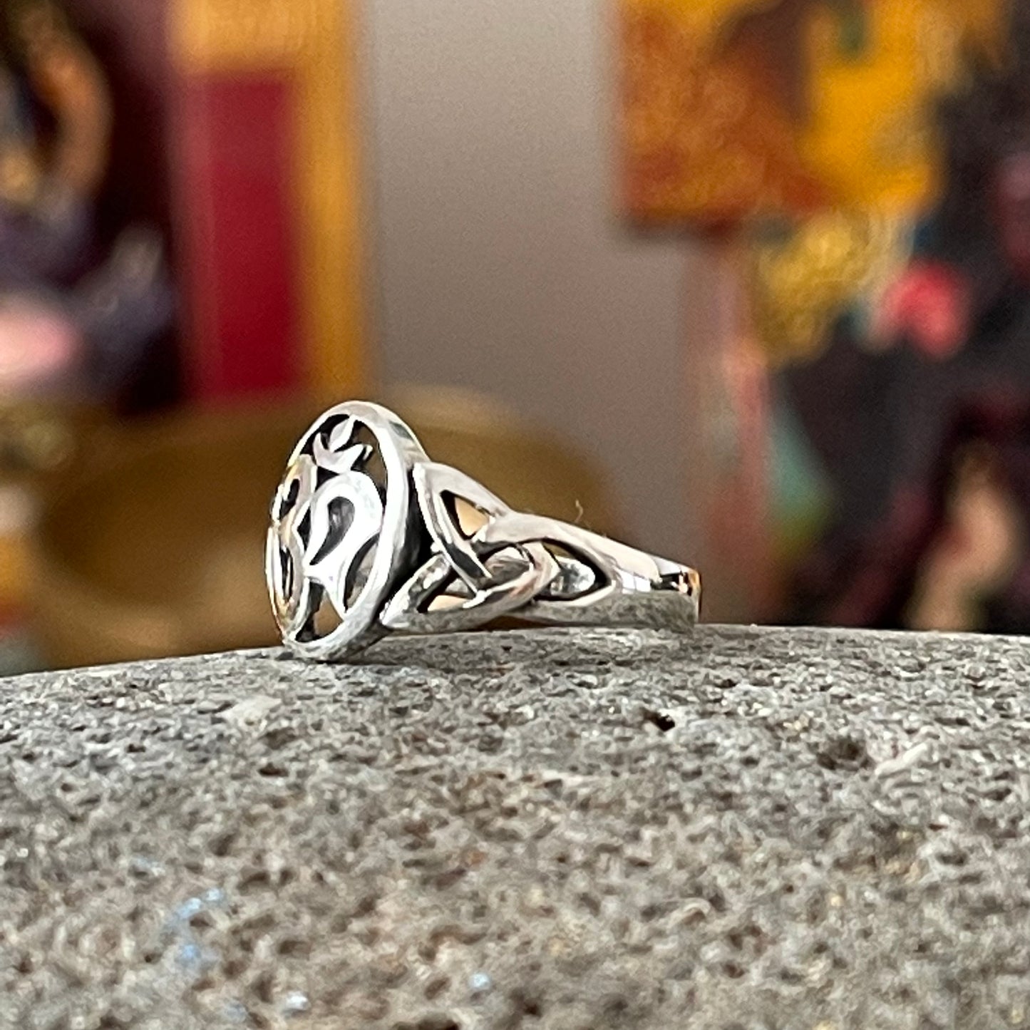 Silver Om  Ring 925 solid Silver